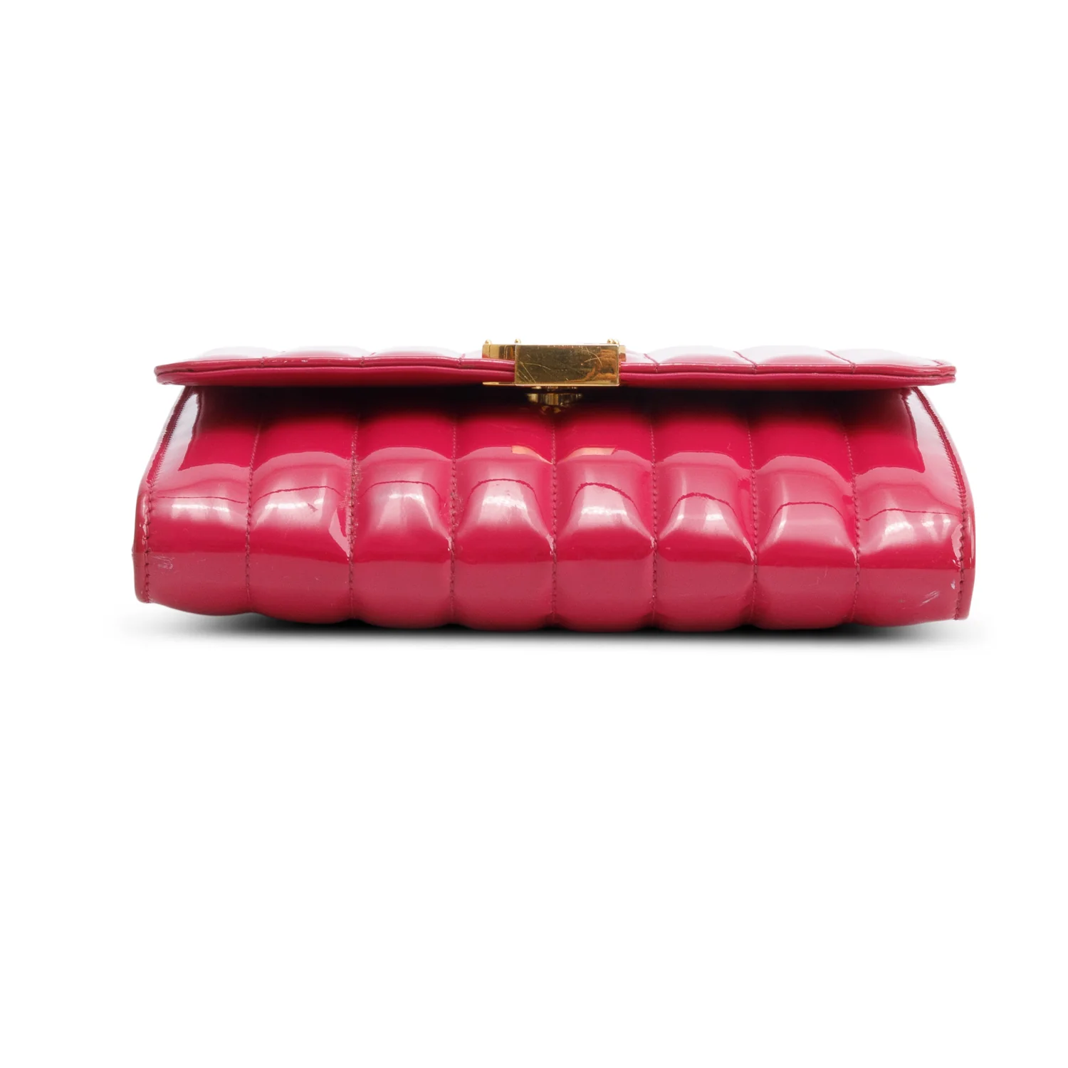 Saint Laurent Pink Patent Leather Vicky Wallet On chain - Image 7