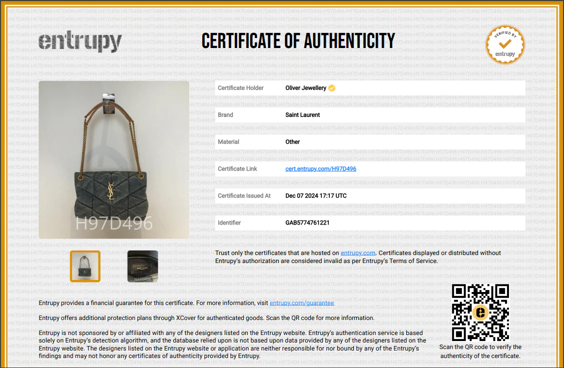 Saint Laurent Quilted Blue Denim Monogram Small Loulou Puffer Chain Satchel - Image 10