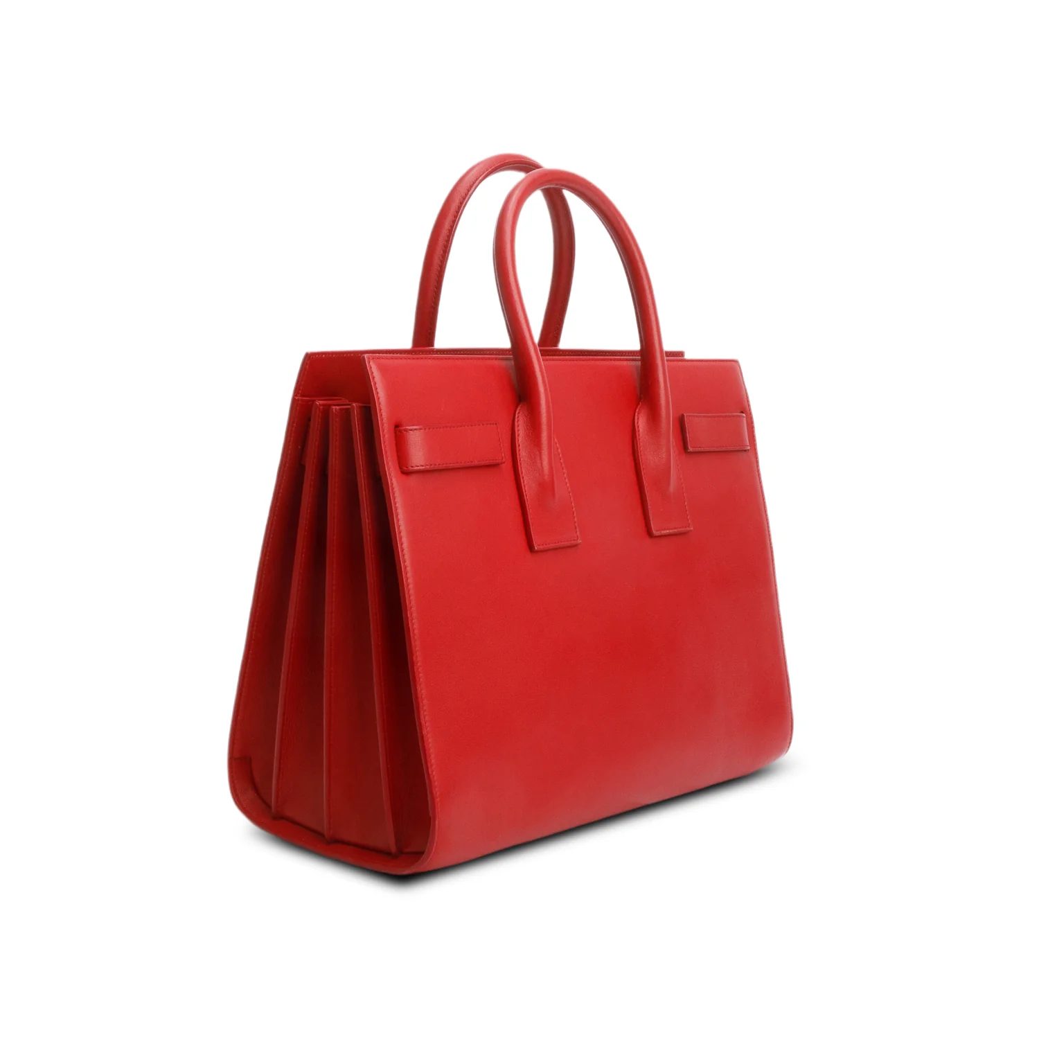 Saint Laurent Red Calfskin Leather Small Sac de Jour w/ Strap - Image 6