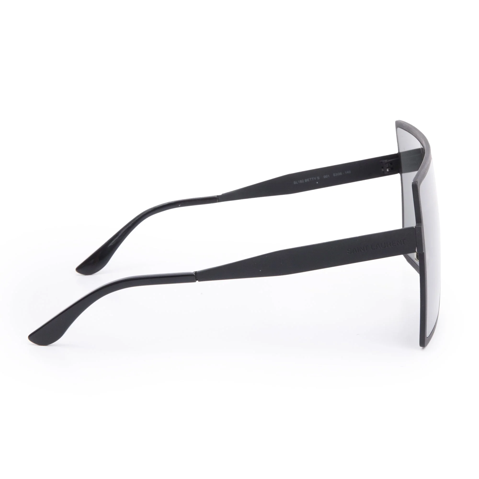 Saint Laurent SL 182 Black Acetate Betty Shield Sunglasses w/ Case - Image 3