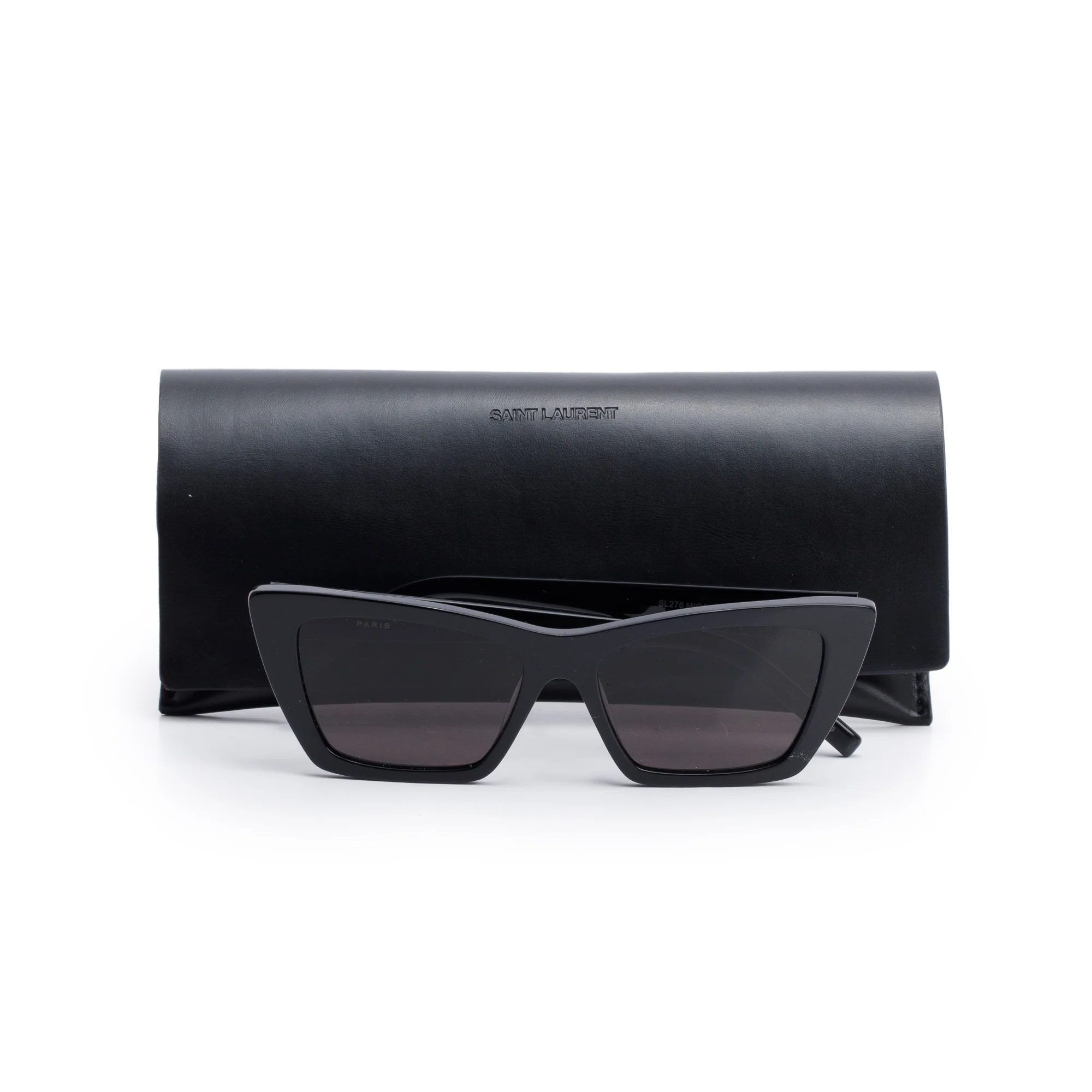 Saint Laurent SL 276 Black Acetate Mica Cat Eye Sunglasses w/ Case - Image 2