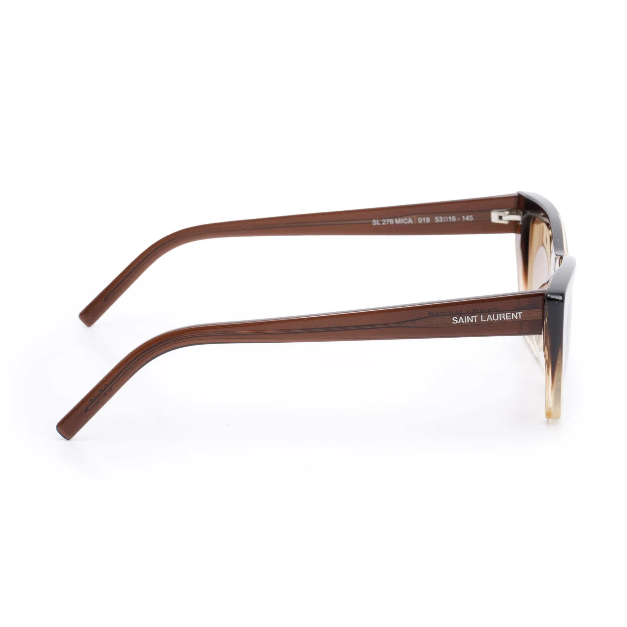 Saint Laurent SL 276 BrownAcetate Mica Cat Eye Sunglasses w/ Case - Image 3