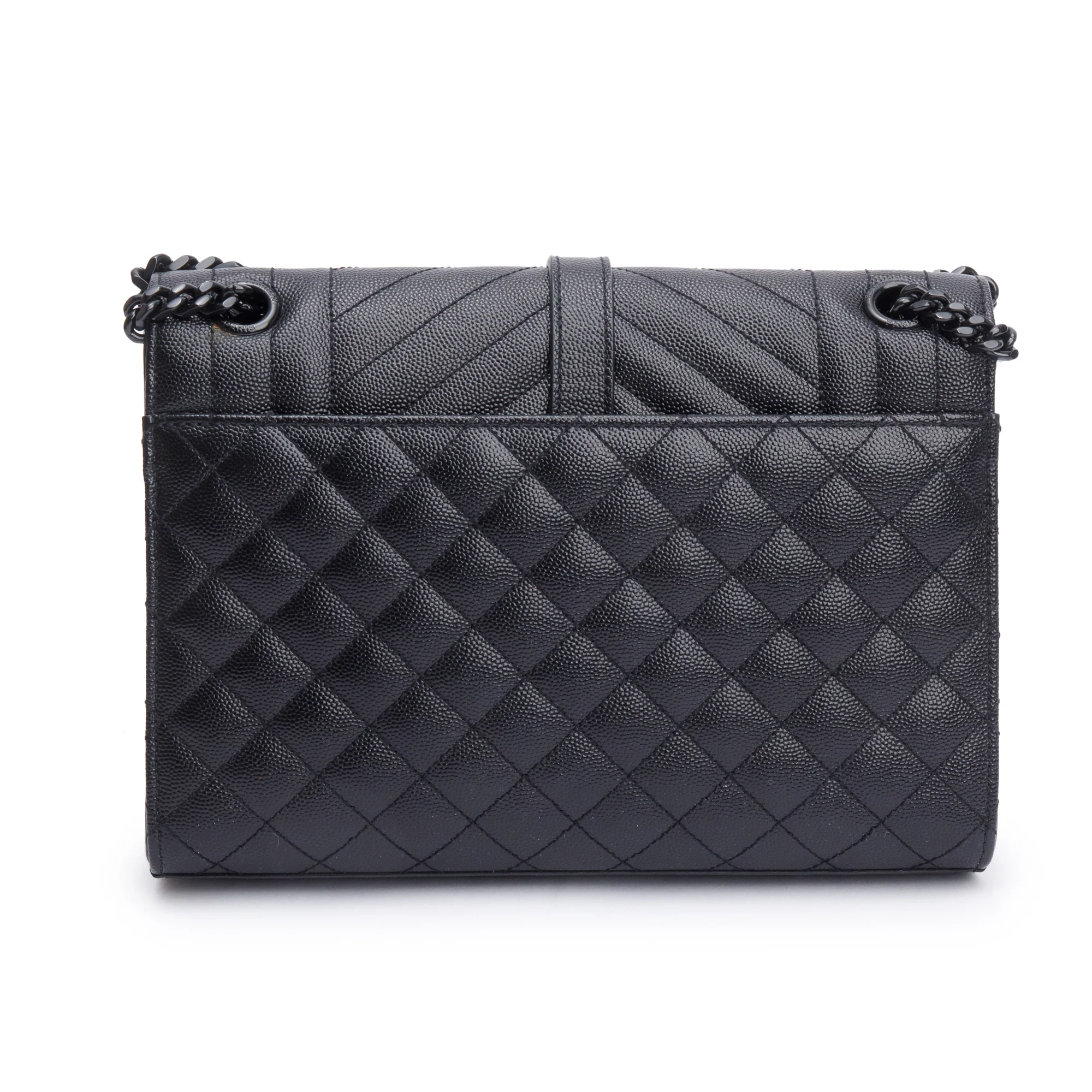 Saint Laurent So Black Grained De Poudre Medium Envelope Shoulder Bag - Image 6