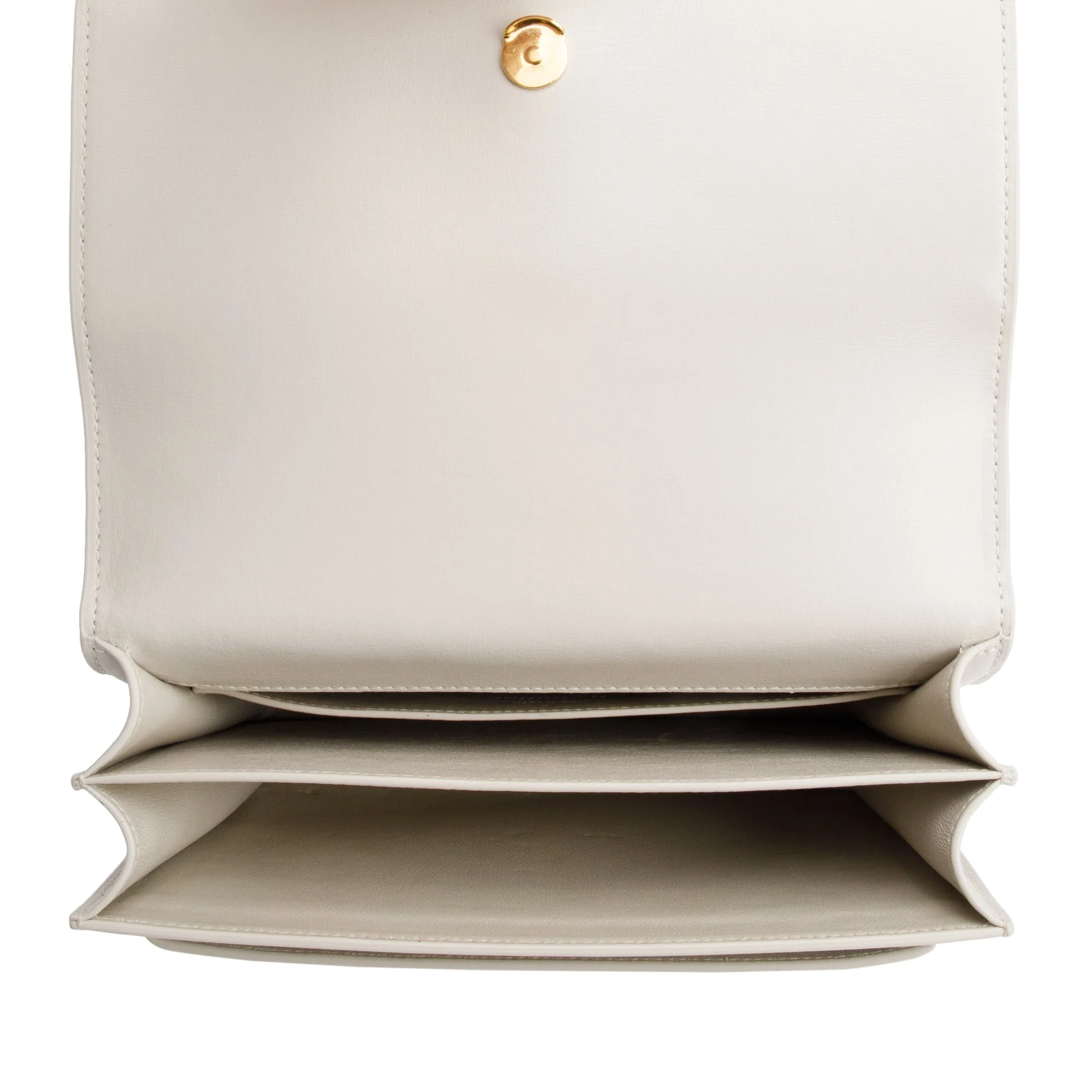 Saint Laurent White Calfskin Leather Medium Sunset Shoulder Bag w/ Box - Image 9