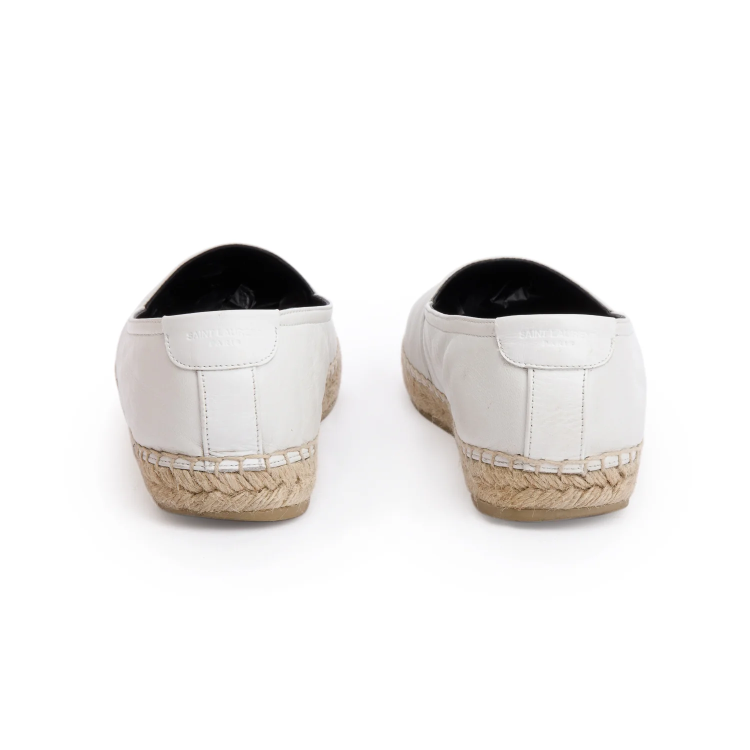 Saint Laurent White Lambskin Leather Espadrilles, Size 40 w/ Box - Image 5