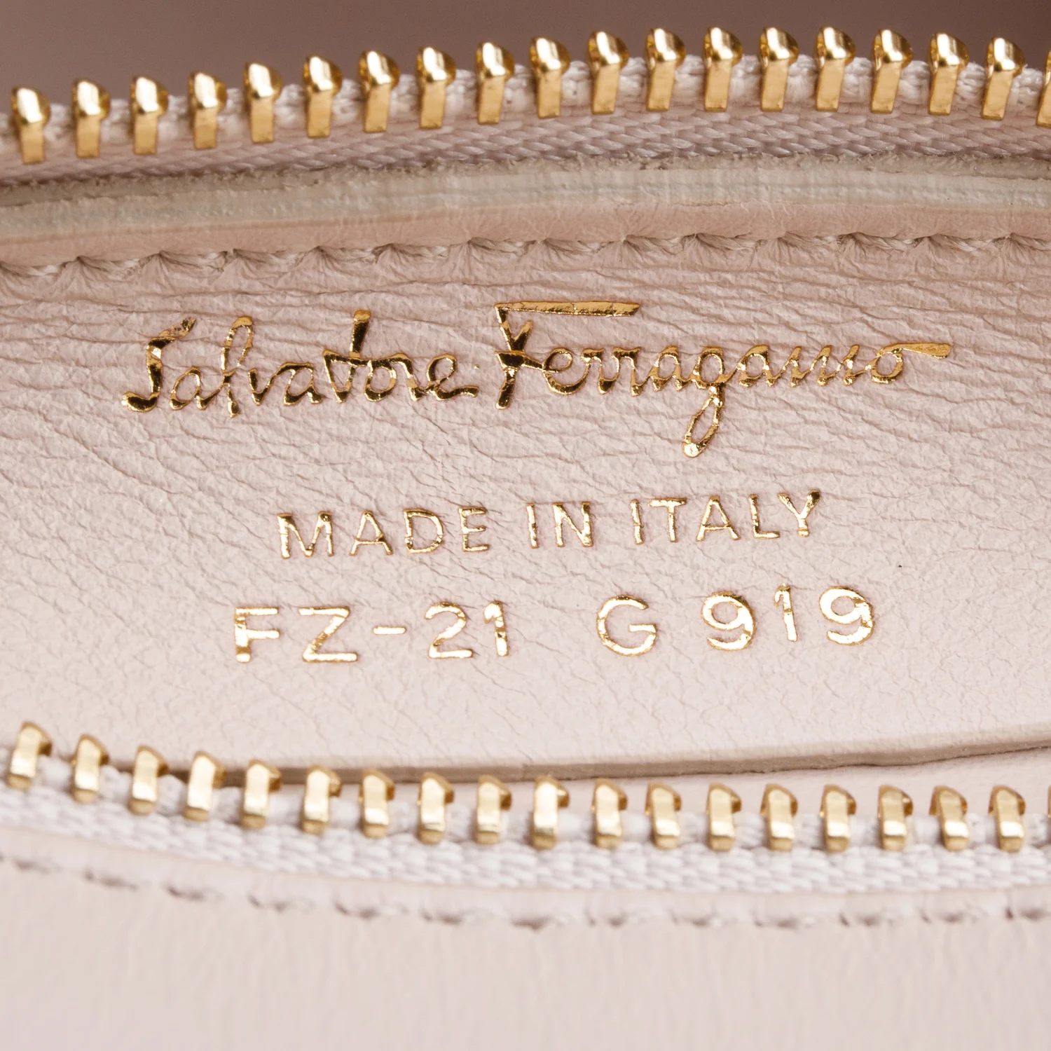 Salvatore Ferragamo Beige Calfskin Sofia Rainbow Top Handle Bag w/ Strap - Image 9