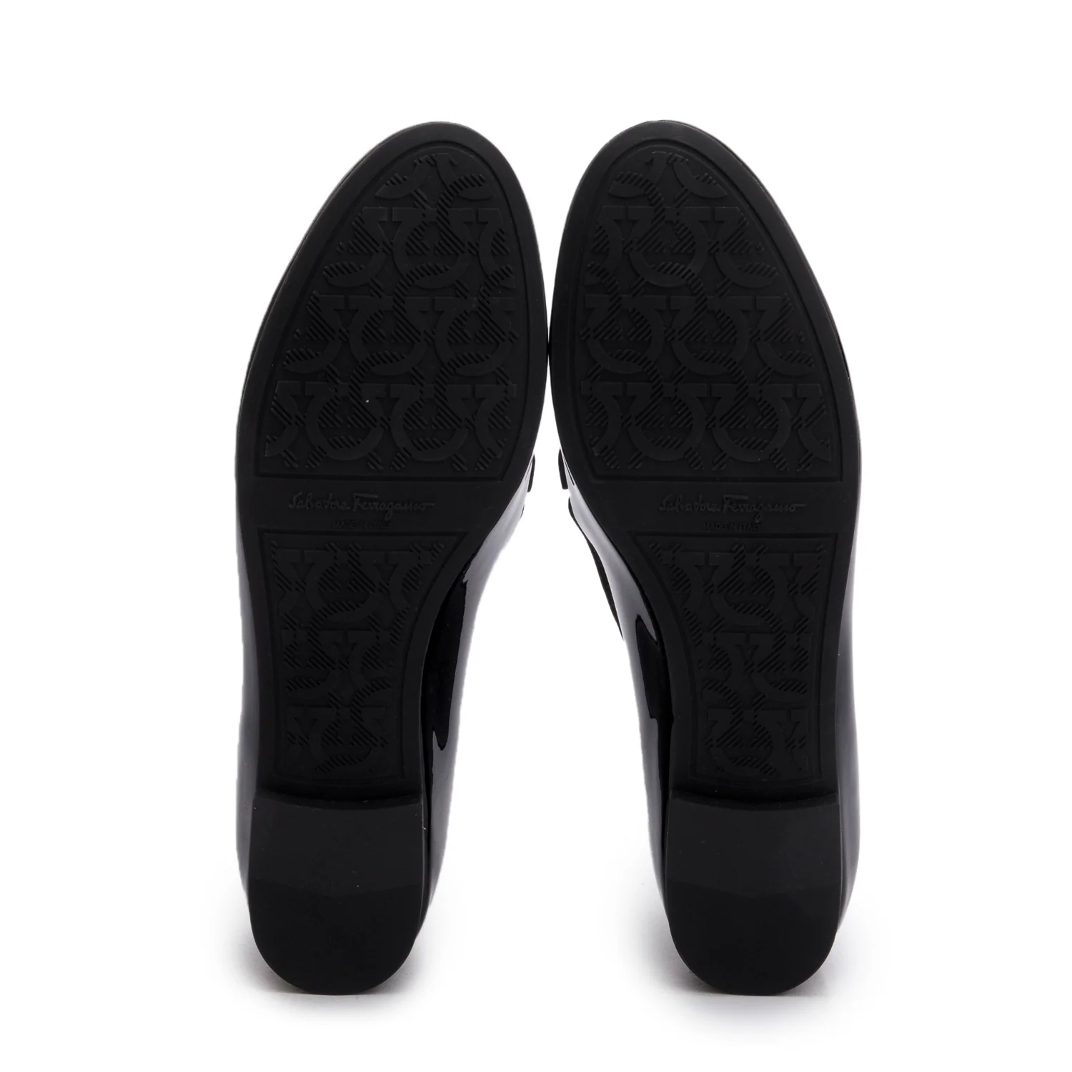 Salvatore Ferragamo Black Patent Leather Trifoglio Loafers, Size 7.5 w/ Box - Image 6