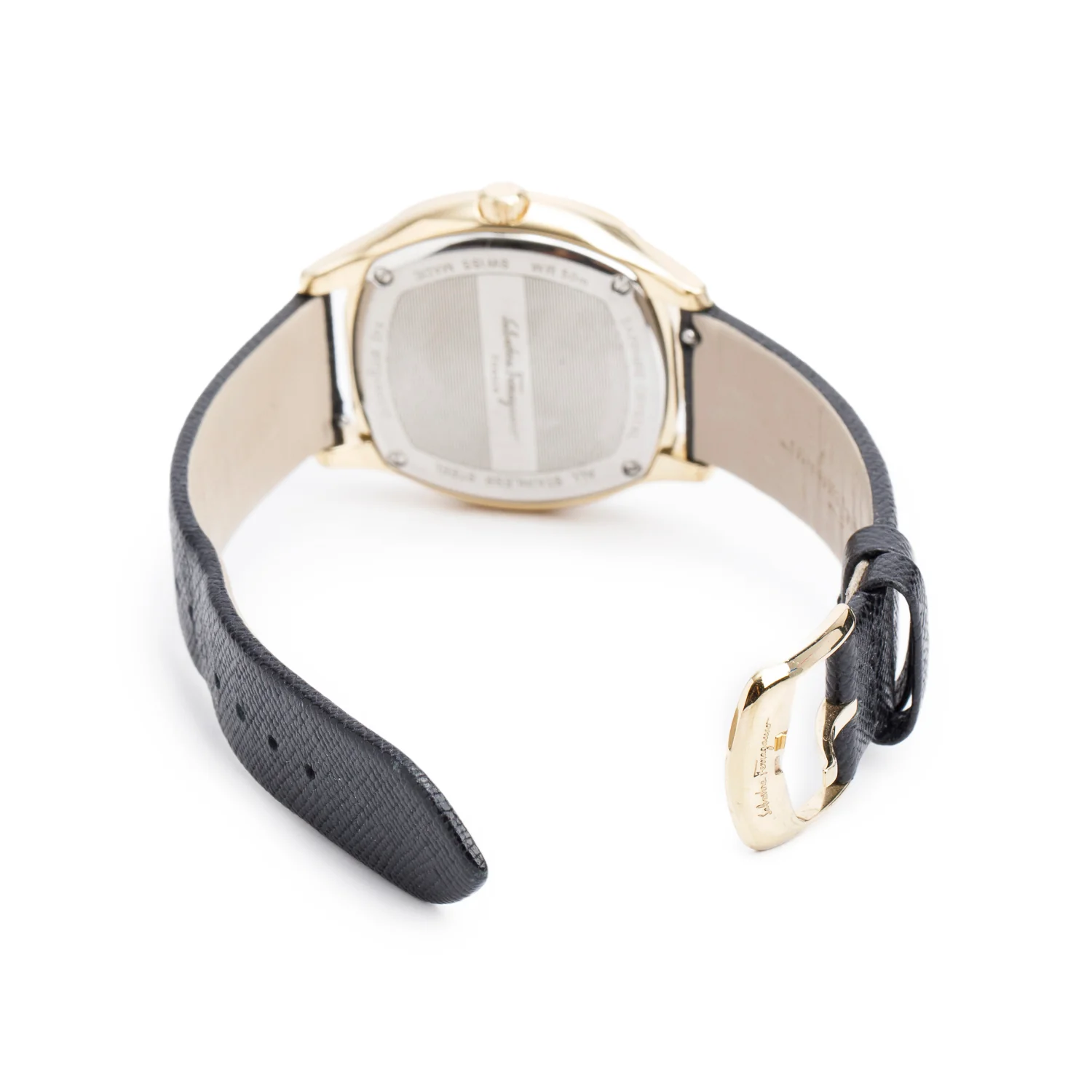 Salvatore Ferragamo Gold-Plated Stainless Steel F42 36 MM Quartz Watch Black Dial - Image 4