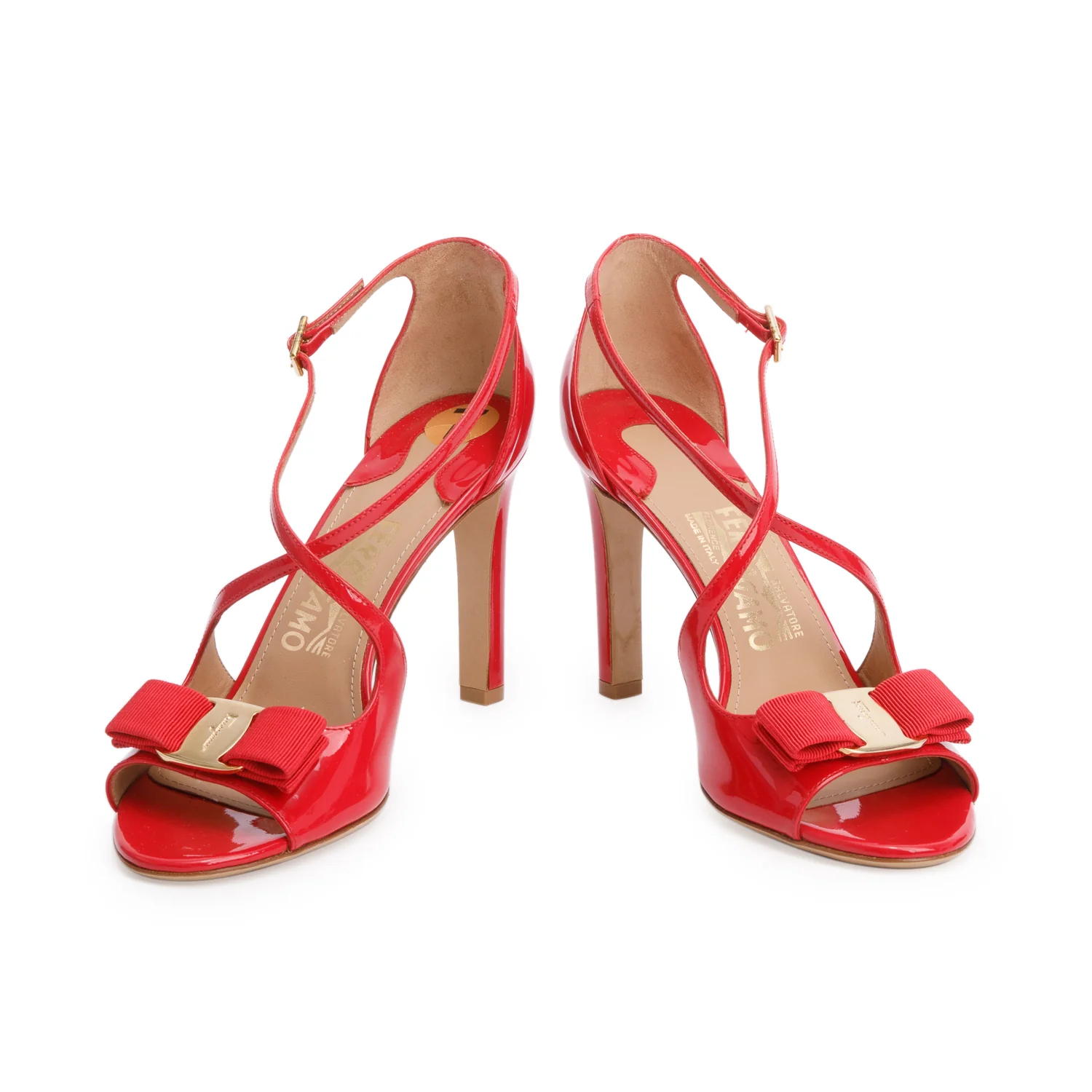 Salvatore Ferragamo Pink Patent Leather Vara Bow Gabrielle Pumps, Size 7 w/ Box - Image 3