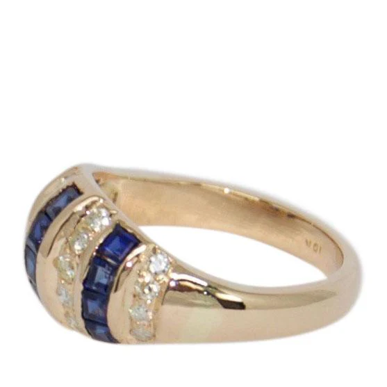 Sapphire and Diamond Cocktail Ring - Image 2