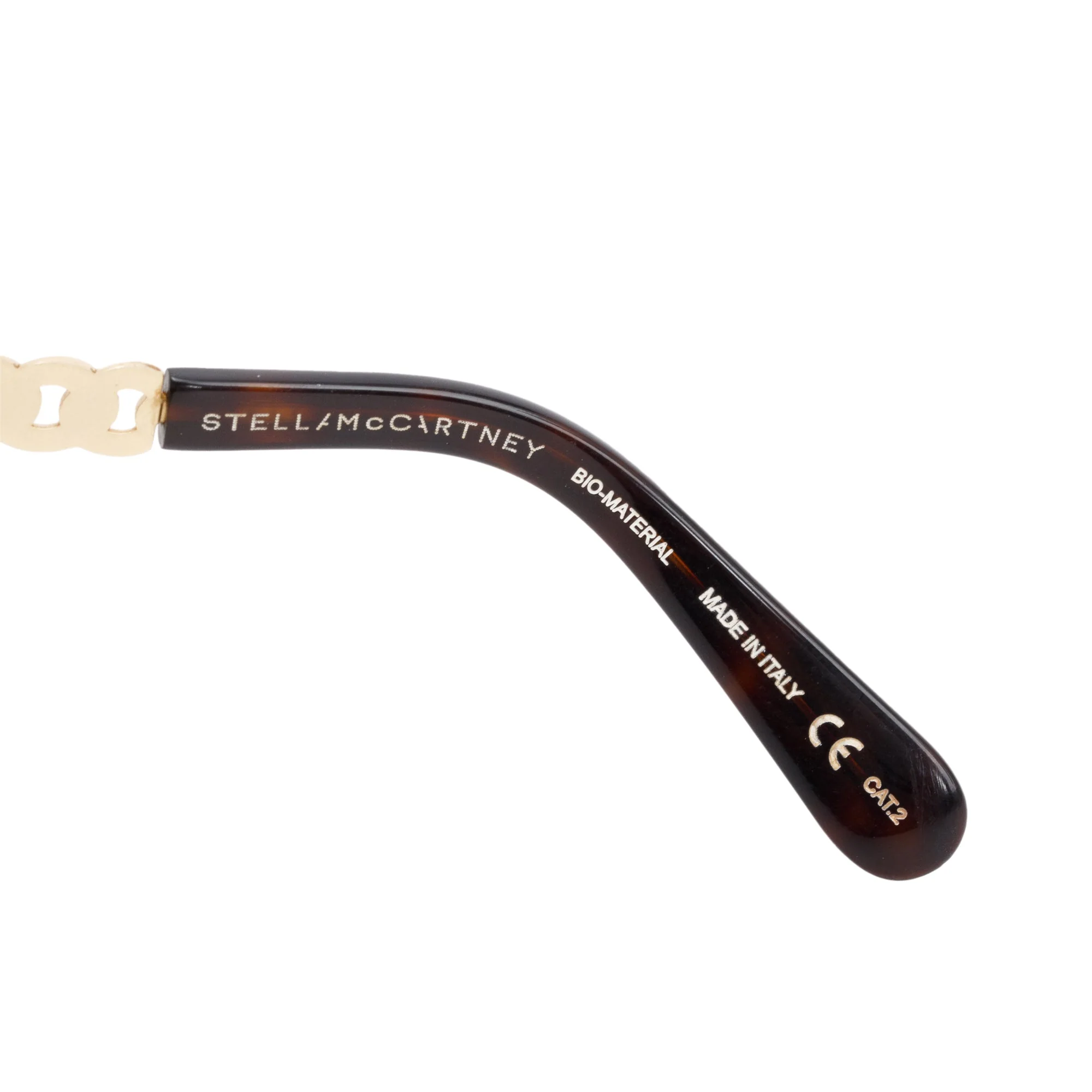 Stella McCartney SC0010S Havana Acetate Falabella Chain Square Sunglasses - Image 4