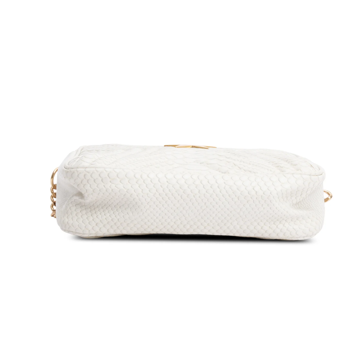 Stella McCartney White Embossed Faux Leather Small Star Camera Bag - Image 7