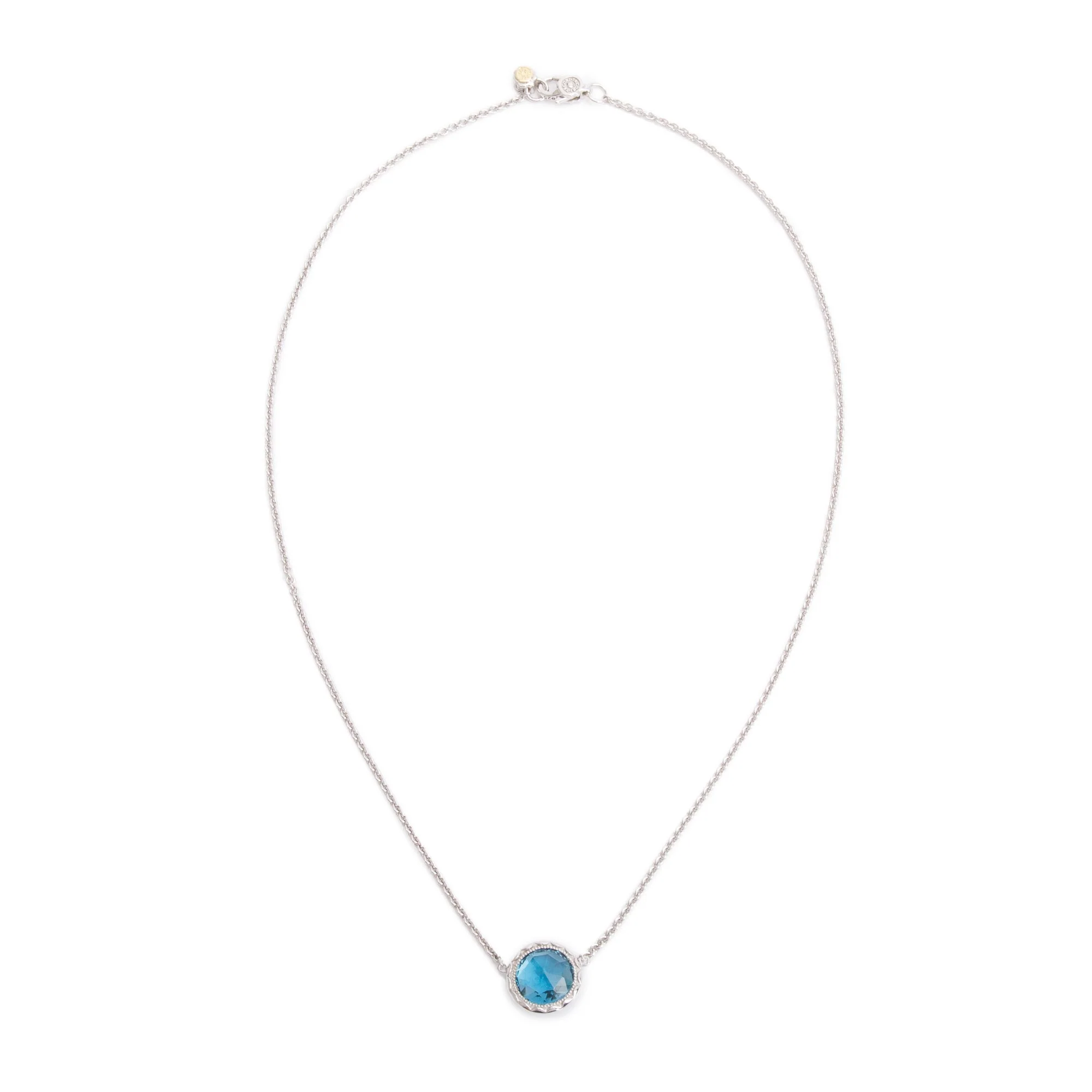 Tacori Sterling Silver & 18k Yellow Gold London Blue Topaz Islands Rain Pendant Necklace