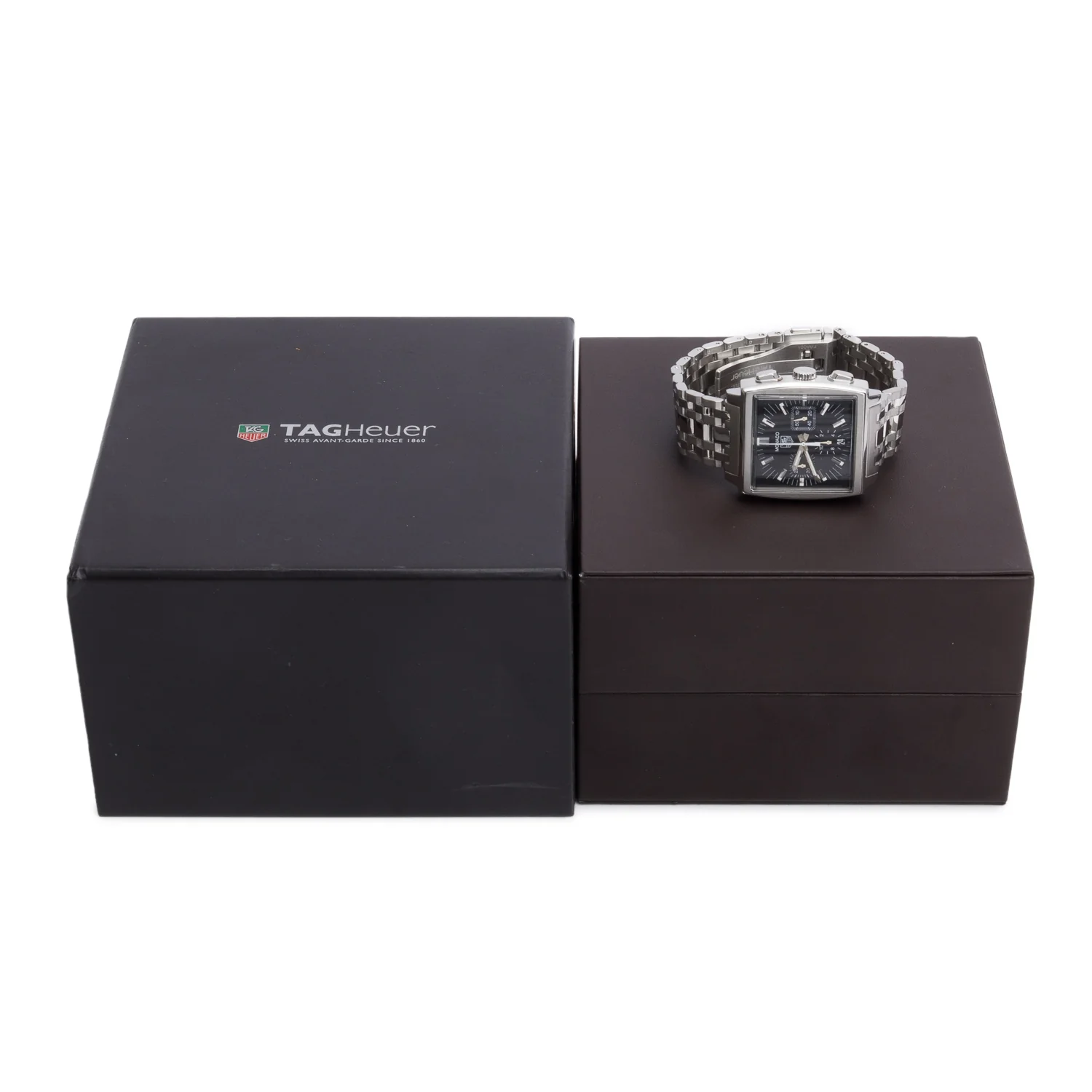 Tag Heuer Stainless Steel Monaco 38 MM Automatic Watch Black Dial CW2111-0 w/ Box - Image 2