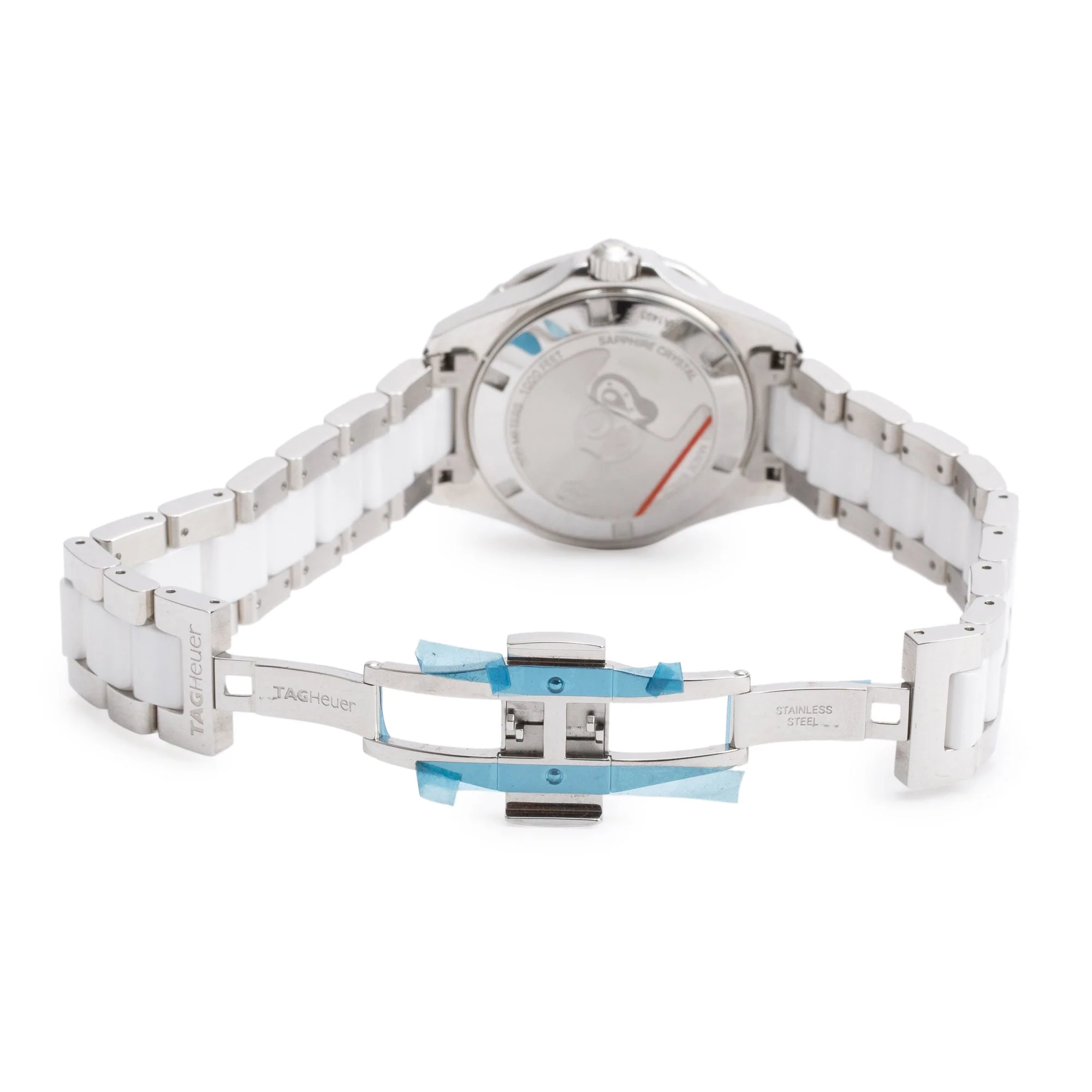 Tag Heuer Stainless Steel & White Ceramic Aquaracer Diamond Bezel 35 MM Watch WAY131H w/ Box & Papers - Image 5