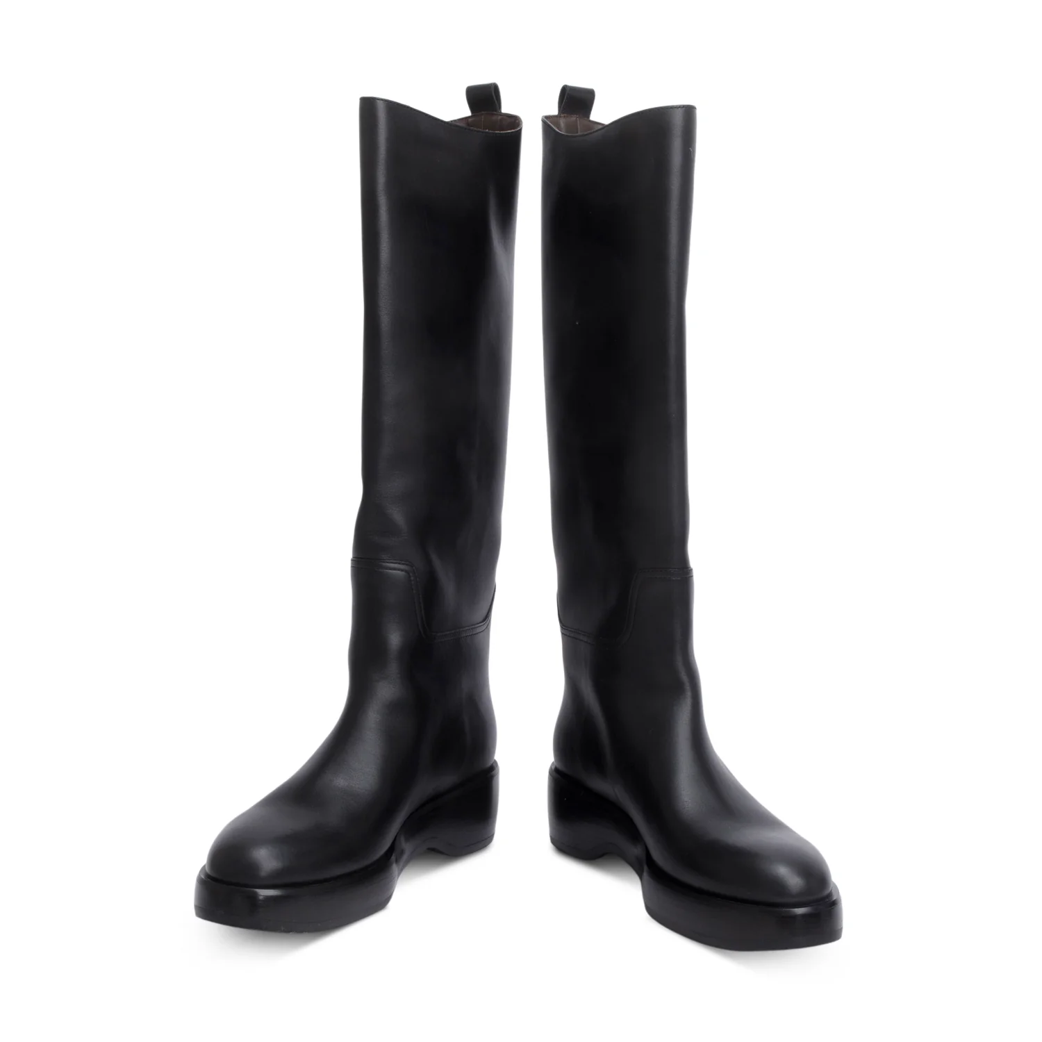 The Row Black Leather Motorbike Riding Boots, Size 38 - Image 2