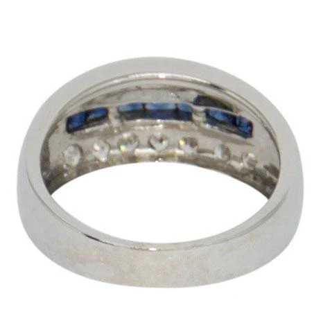 Three-Row Sapphire and Diamond Cocktail Ring - Image 4