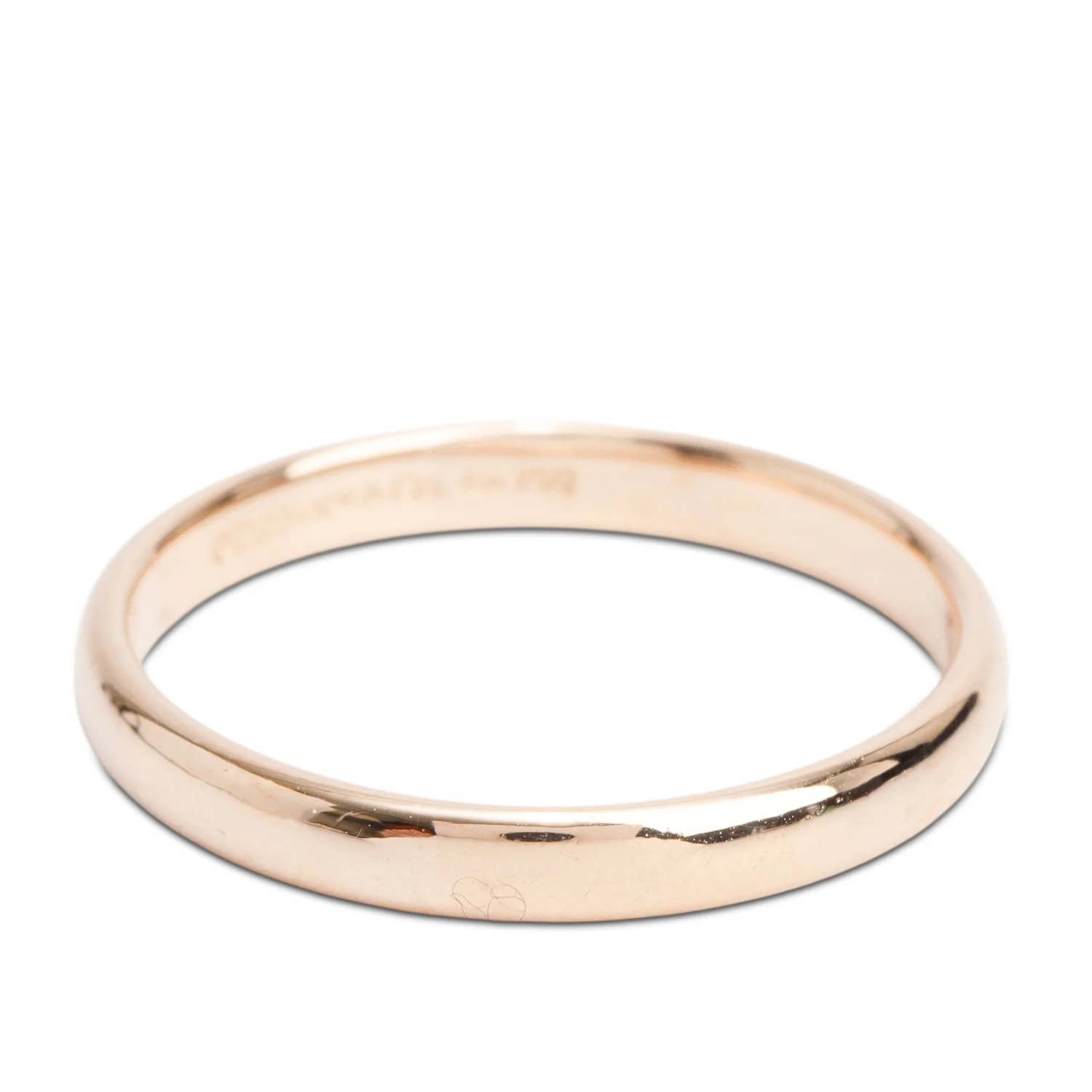 Tiffany & Co. 18k Rose Gold 3 MM Wedding Band Ring, Size 10.25