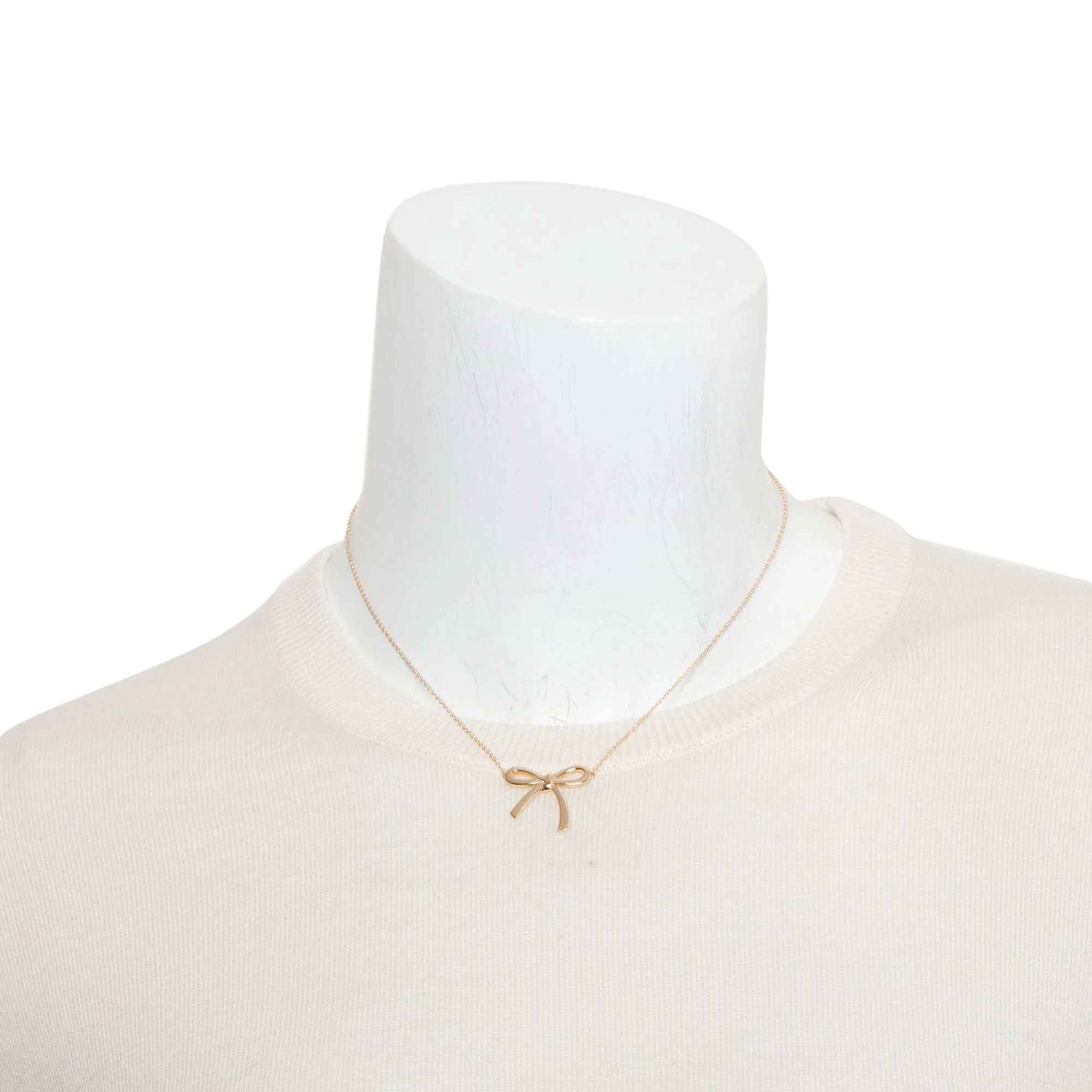 Tiffany & Co. 18k Rose Gold Bow Pendant Necklace w/ Box - Image 2