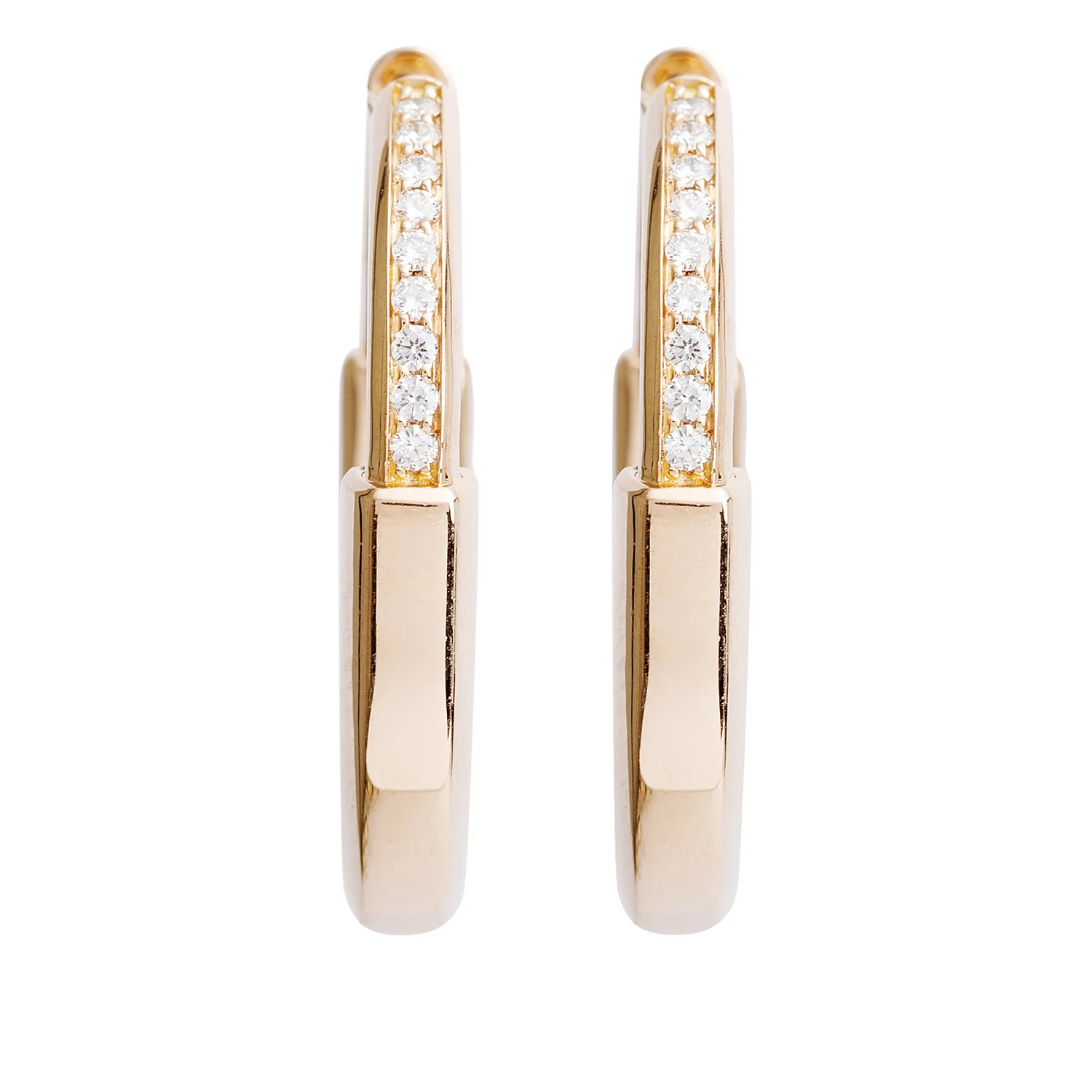 Tiffany & Co. 18k Rose Gold Diamond Medium Lock Earrings w/ Box - Image 3