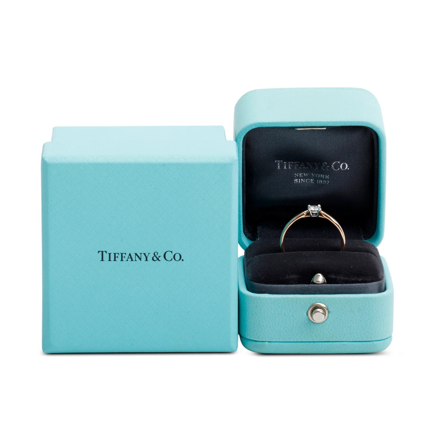 Tiffany & Co. 18k Rose Gold & Platinum 0.29 ct. Diamond Harmony Ring, Size 7.5 w/ Box & Papers - Image 2