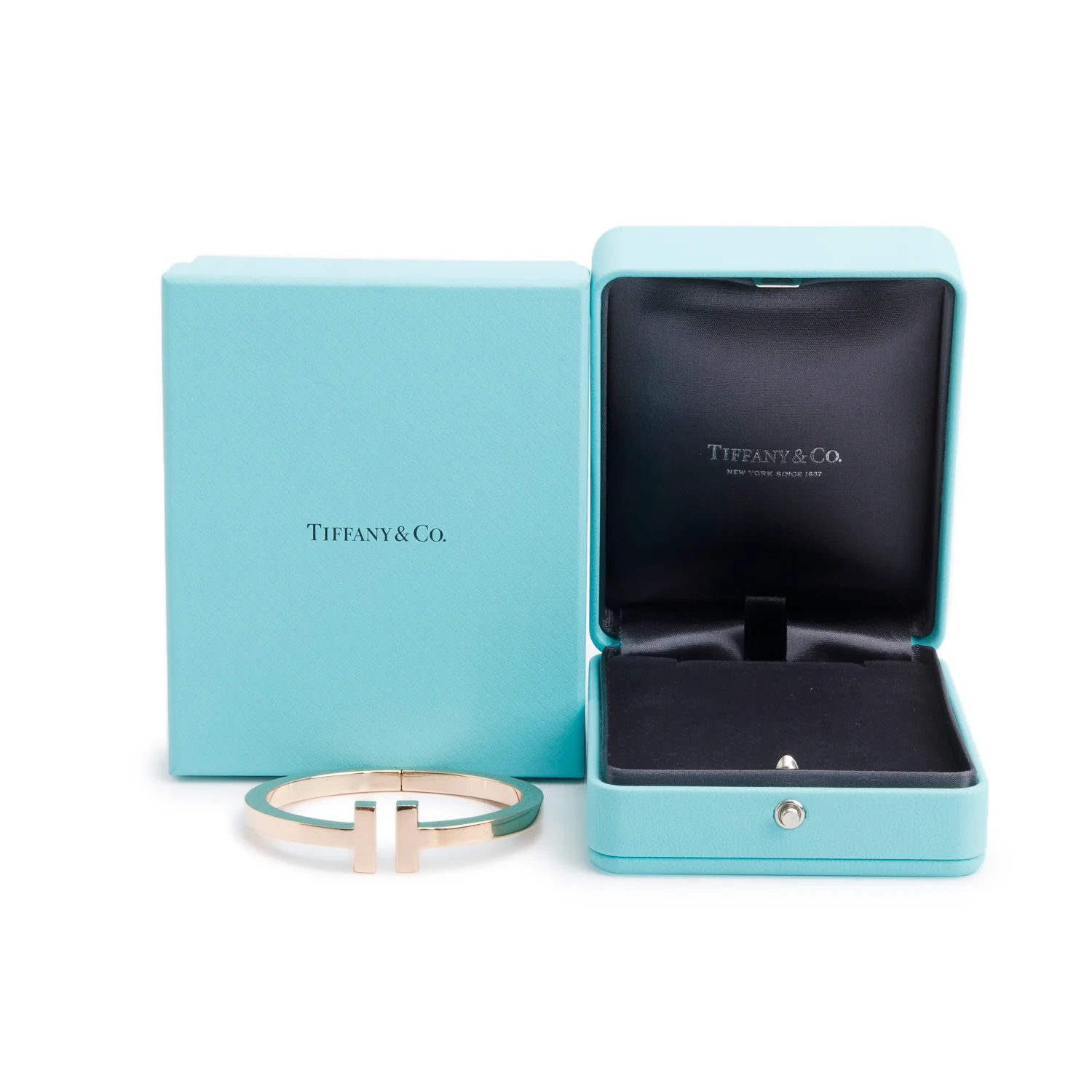 Tiffany & Co. 18k Rose Gold T Square Bracelet w/ Box - Image 2