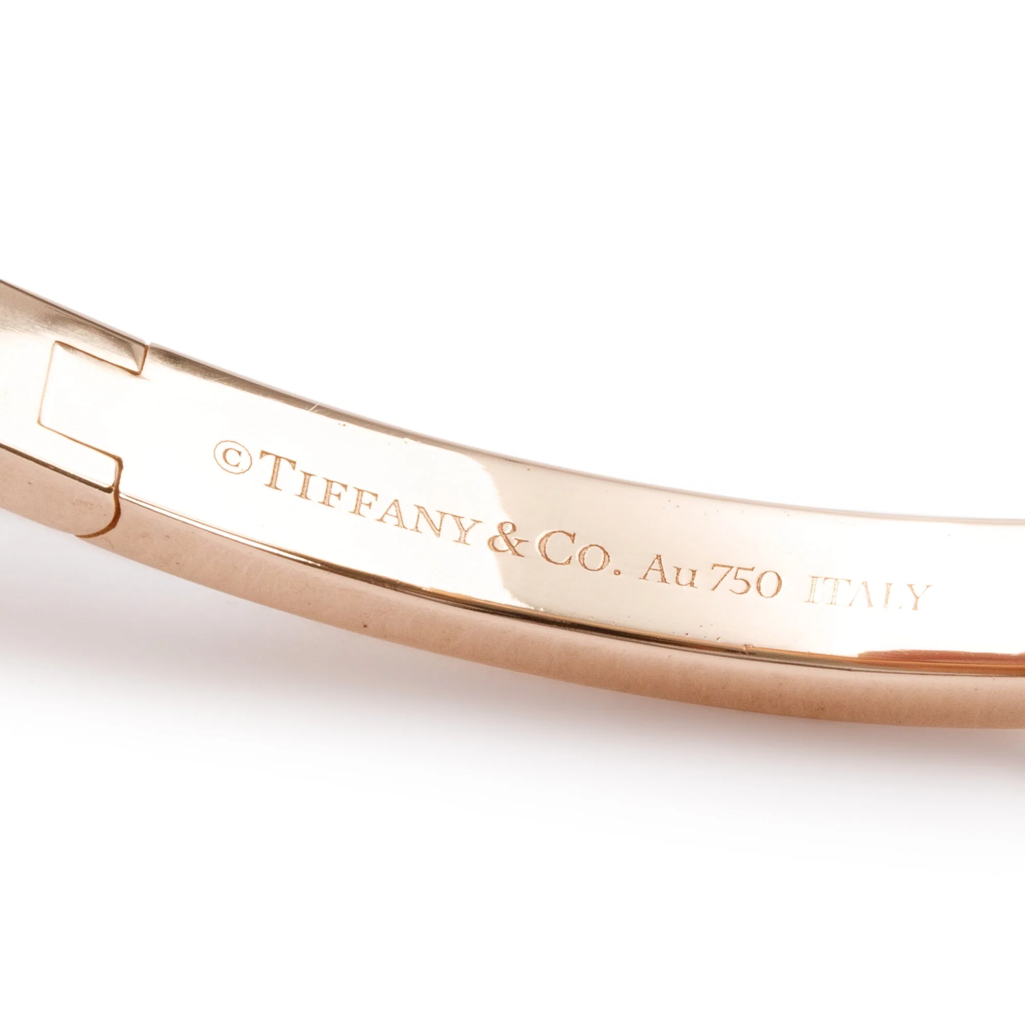 Tiffany & Co. 18k Rose Gold T T1 Wide Hinged Bangle - Image 2