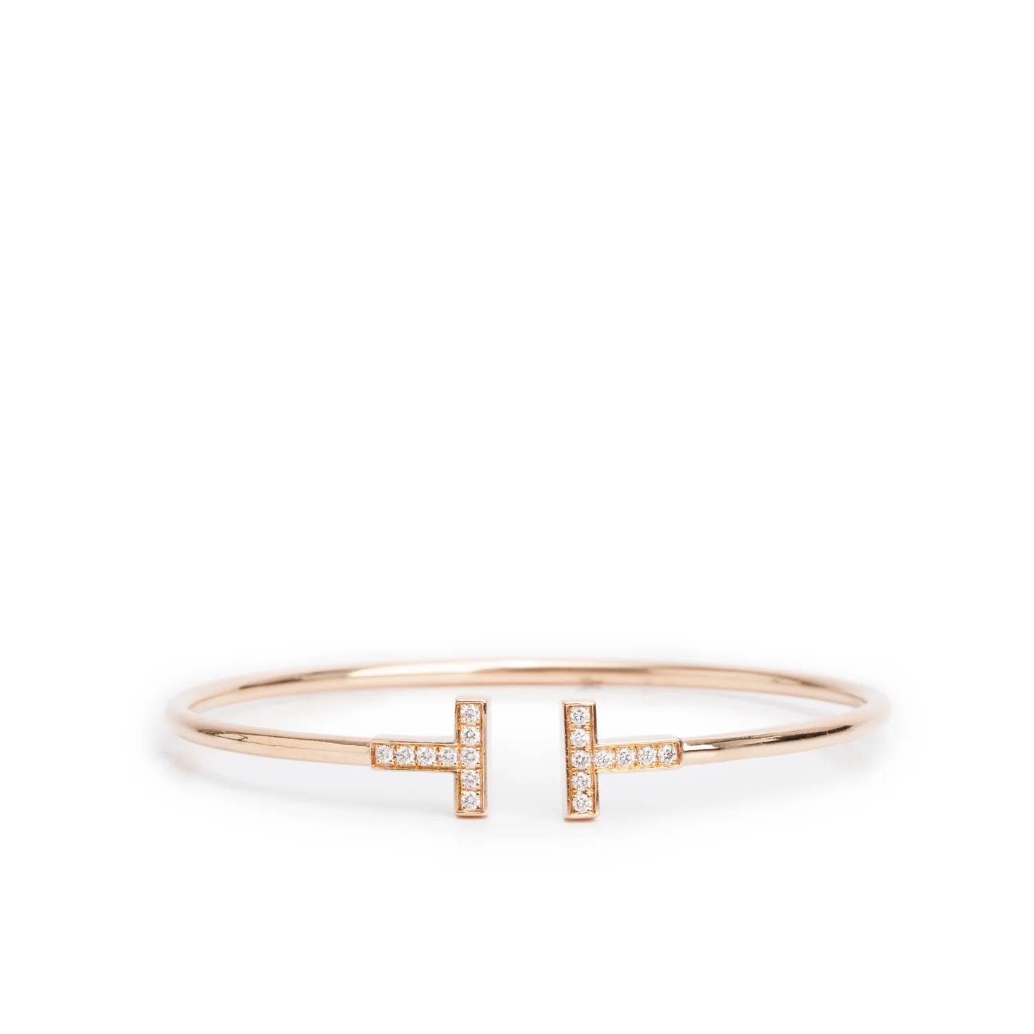 Tiffany & Co. 18k Rose Gold T Wire Bracelet w/ Box
