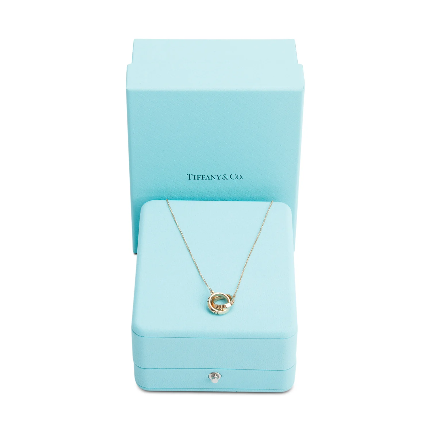 Tiffany & Co. 18k Rose Gold X Interlocking Pendant Necklace w/ Box - Image 3
