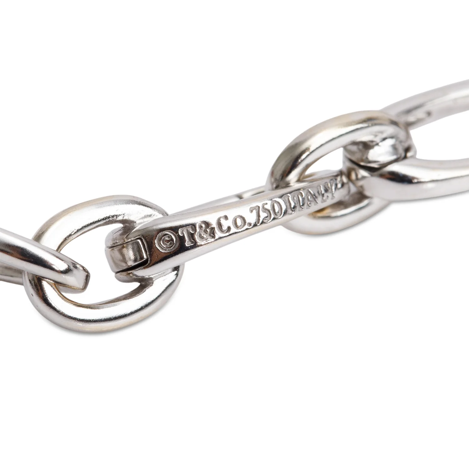 Tiffany & Co. 18k White Gold Clasping Link Bracelet w/ Box - Image 3