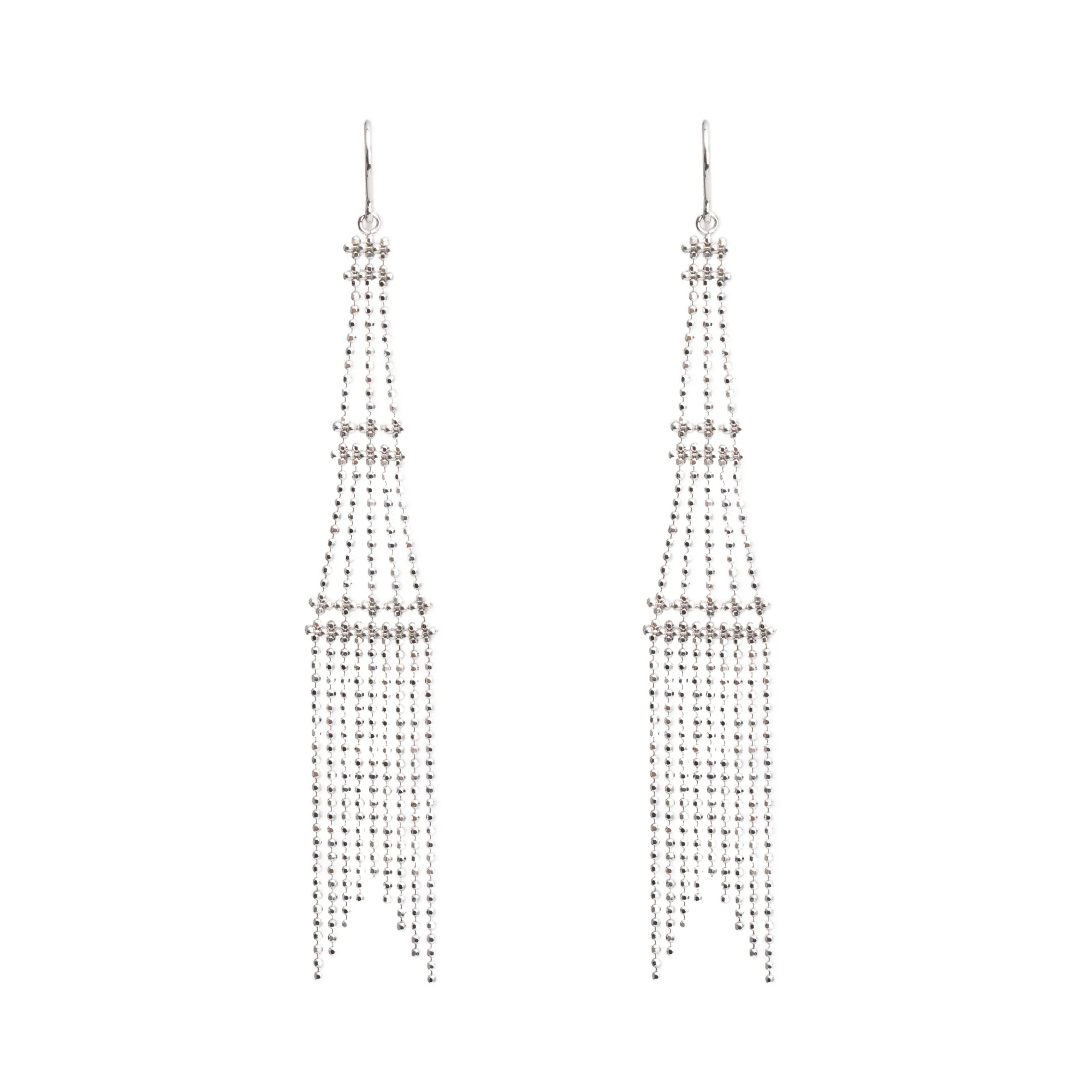 Tiffany & Co. 18k White Gold Fringe Tower Earrings - Image 2