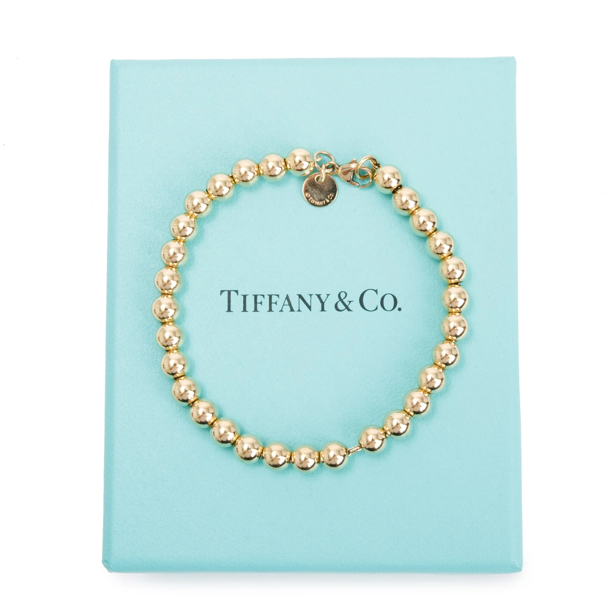 Tiffany & Co. 18k Yellow Gold 5.5 MM Bead Bracelet w/ Box - Image 2