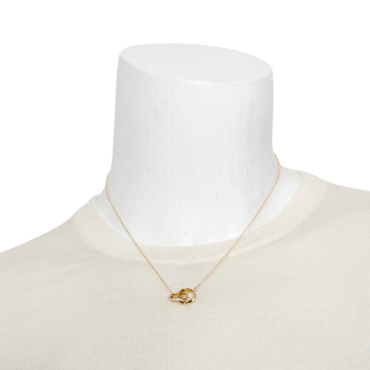 Tiffany & Co. 18k Yellow Gold Atlas X Closed Interlocking Pendant Necklace w/ Box - Image 2