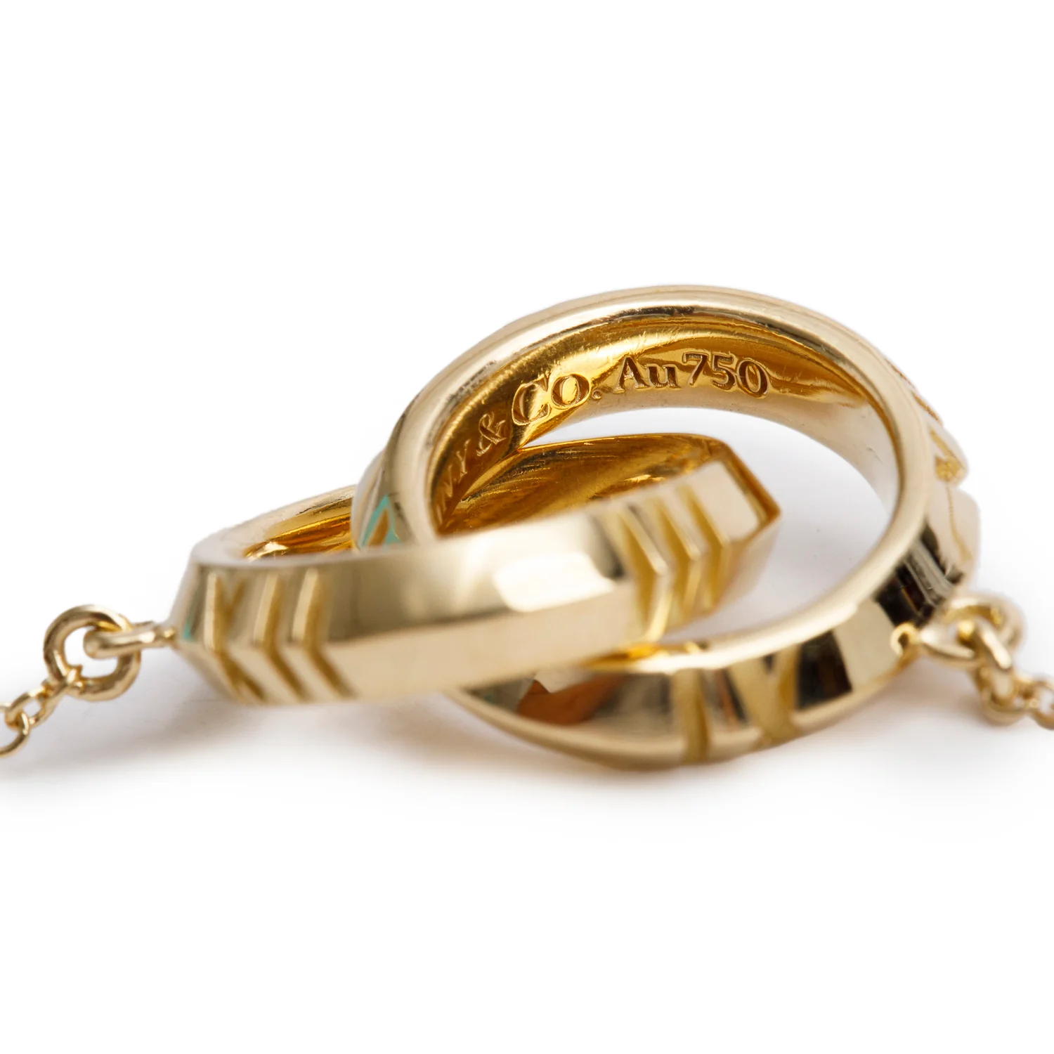 Tiffany & Co. 18k Yellow Gold Atlas X Closed Interlocking Pendant Necklace w/ Box - Image 5
