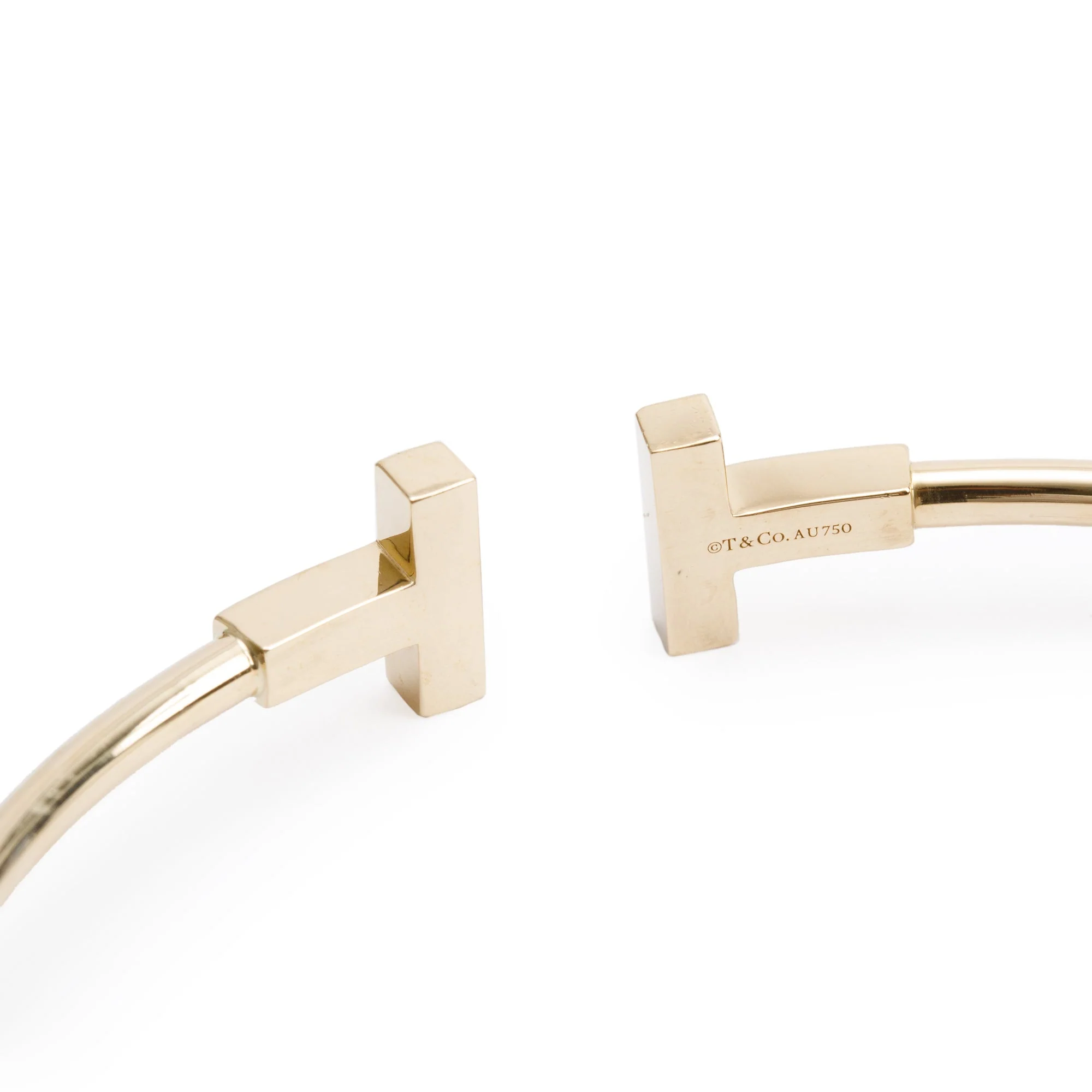 Tiffany & Co. 18k Yellow Gold Diamond T Wire Bracelet w/ Box - Image 4