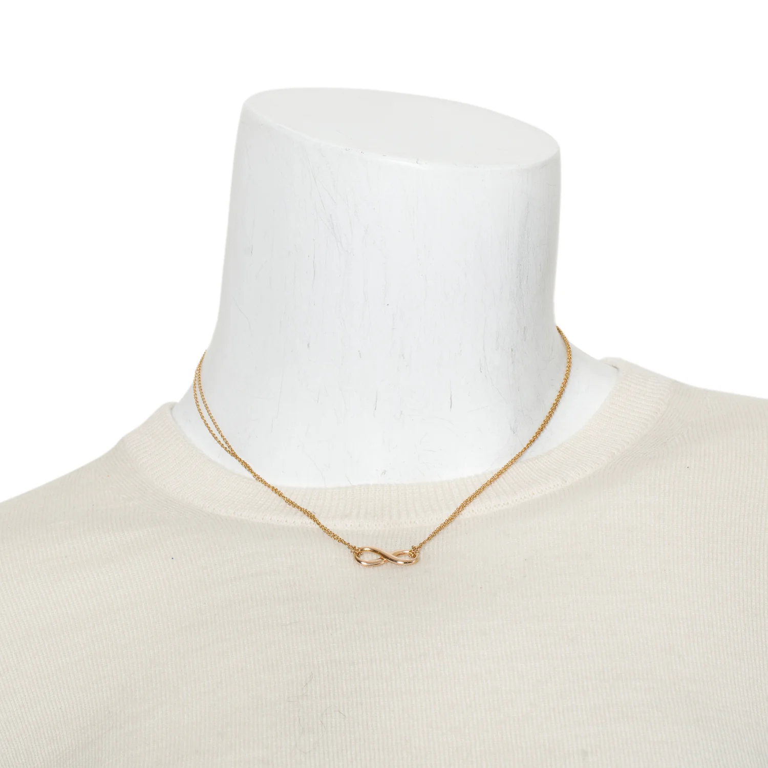 Tiffany & Co. 18k Yellow Gold Double Chain Infinity Pendant Necklace w/ Box - Image 2