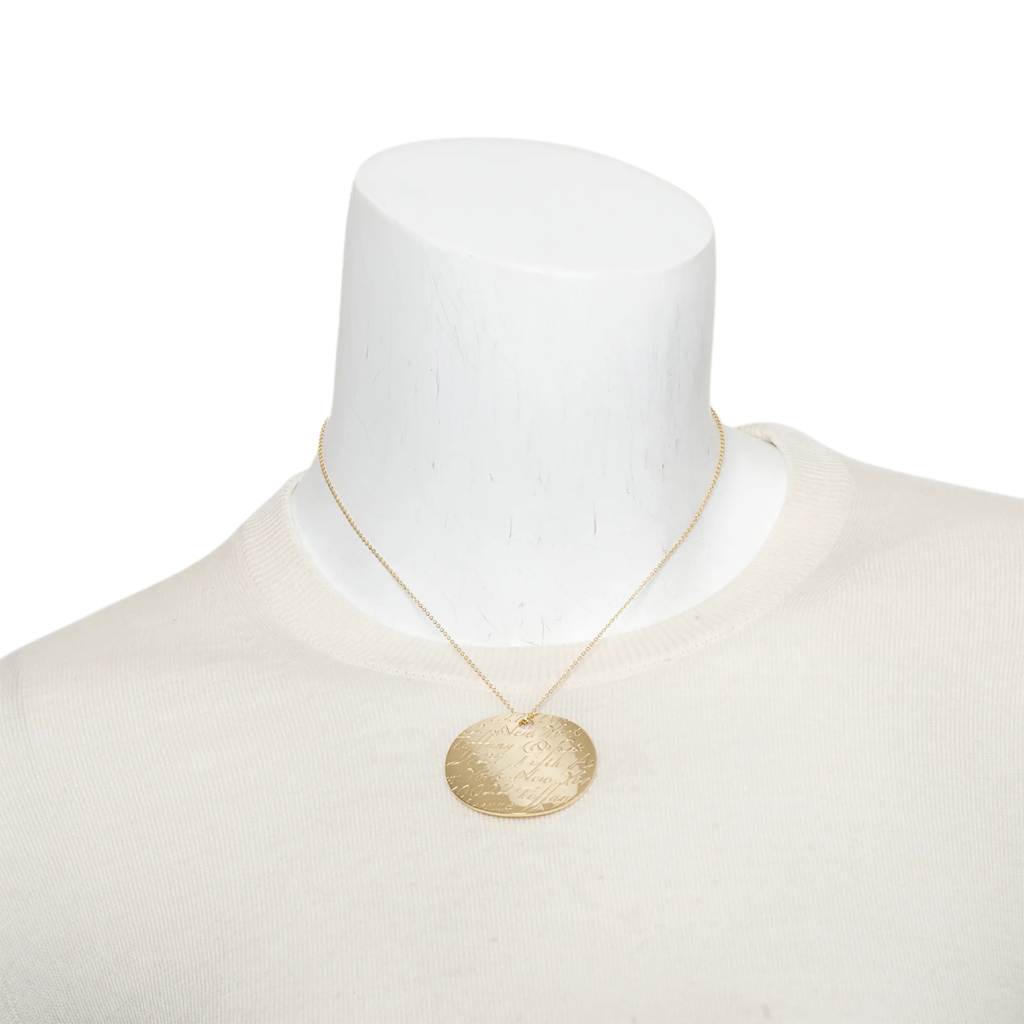 Tiffany & Co. 18k Yellow Gold Large Notes Round Pendant Necklace w/ Box - Image 2