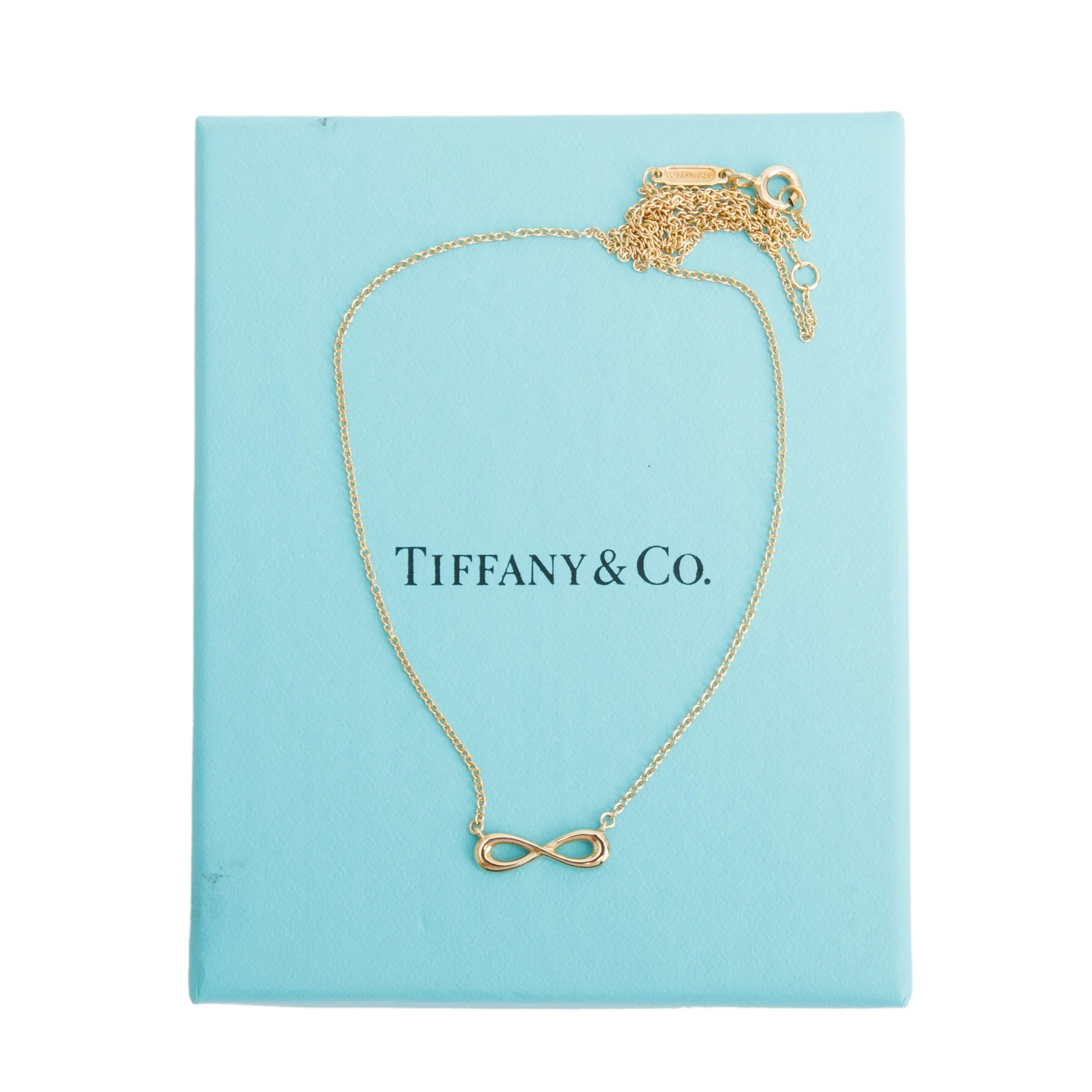 Tiffany & Co. 18k Yellow Gold Mini Infinity Pendant Necklace w/ Box - Image 3
