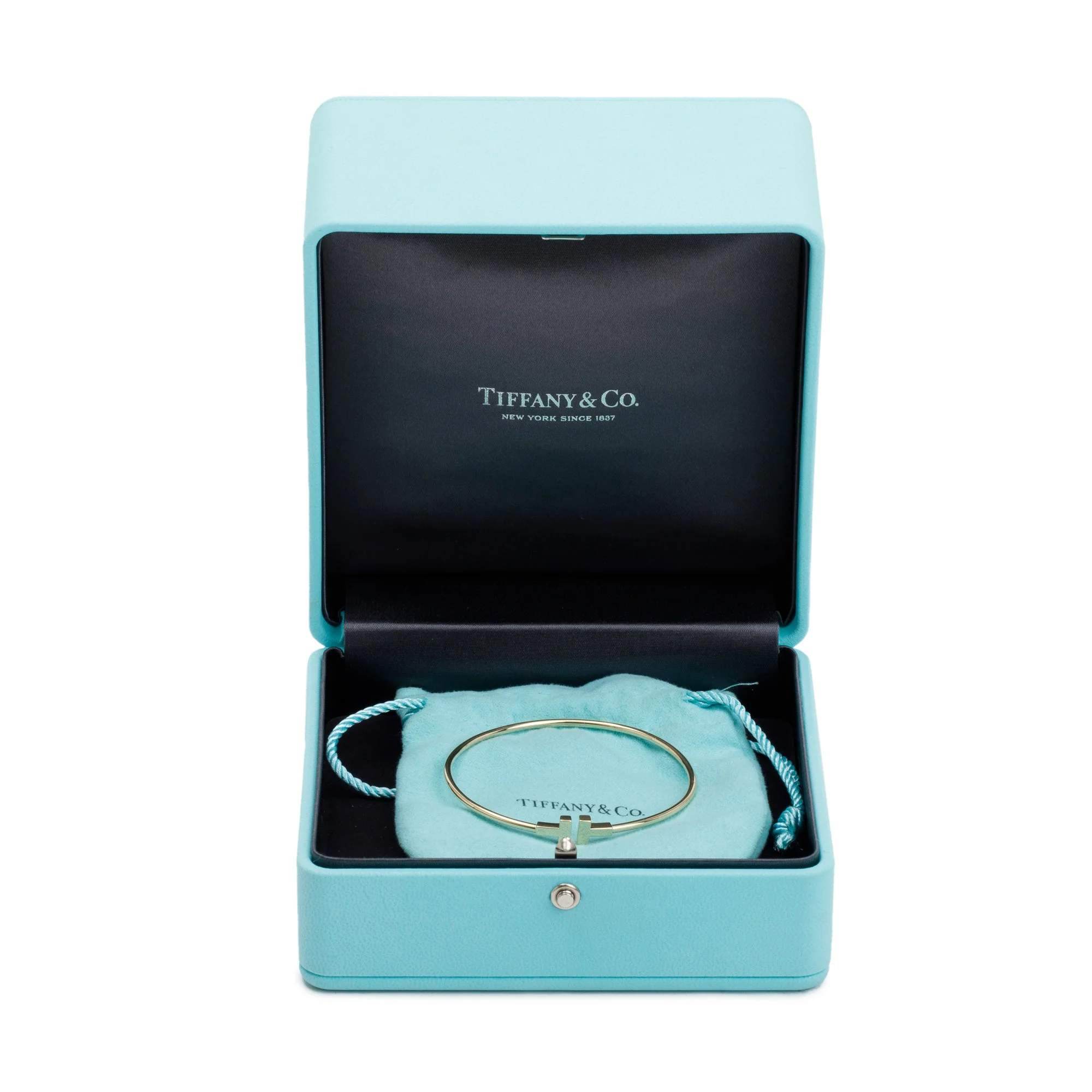 Tiffany & Co. 18k Yellow Gold Narrow T Wire Bracelet w/ Box - Image 2