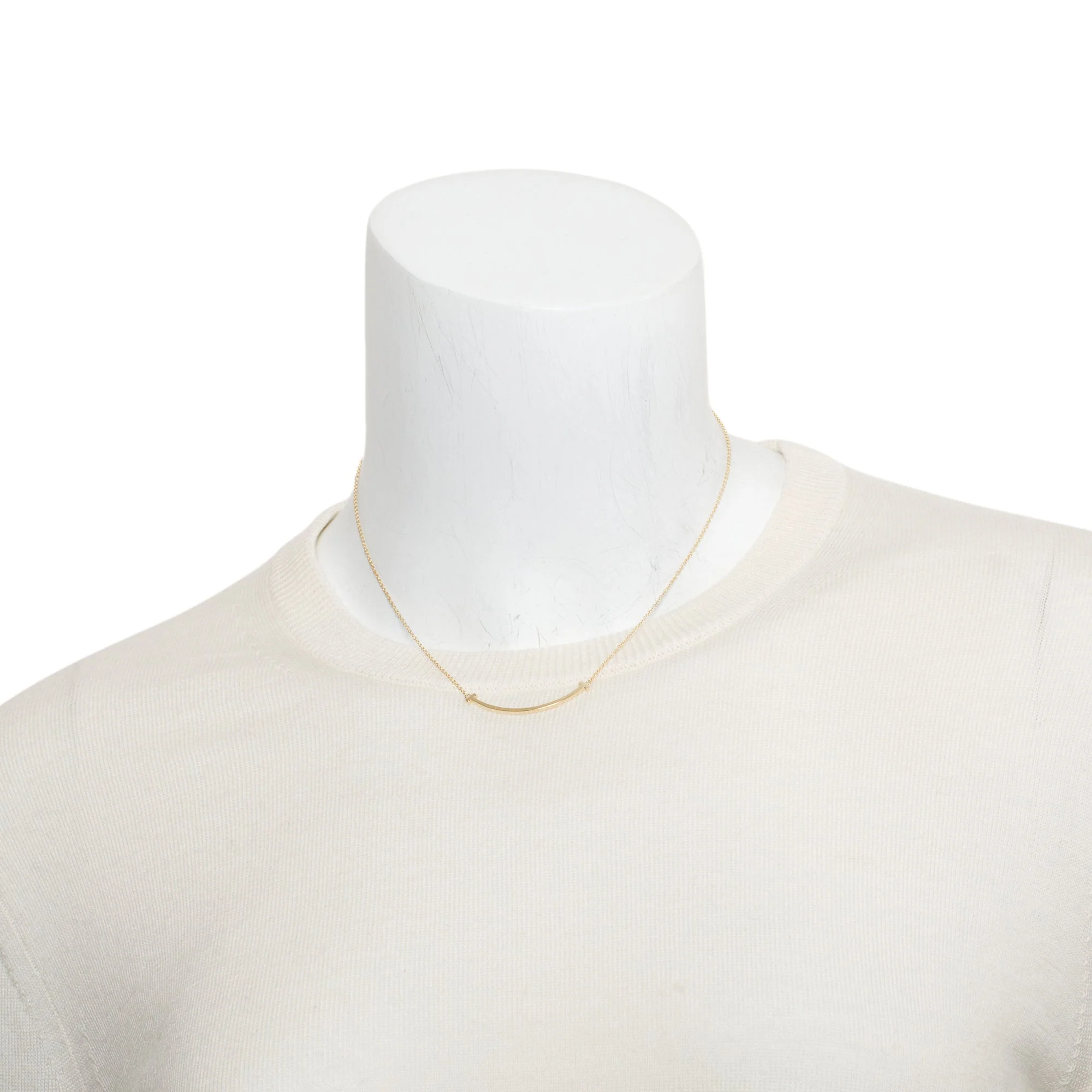 Tiffany & Co. 18k Yellow Gold Small T Smile Pendant Necklace w/ Box - Image 2