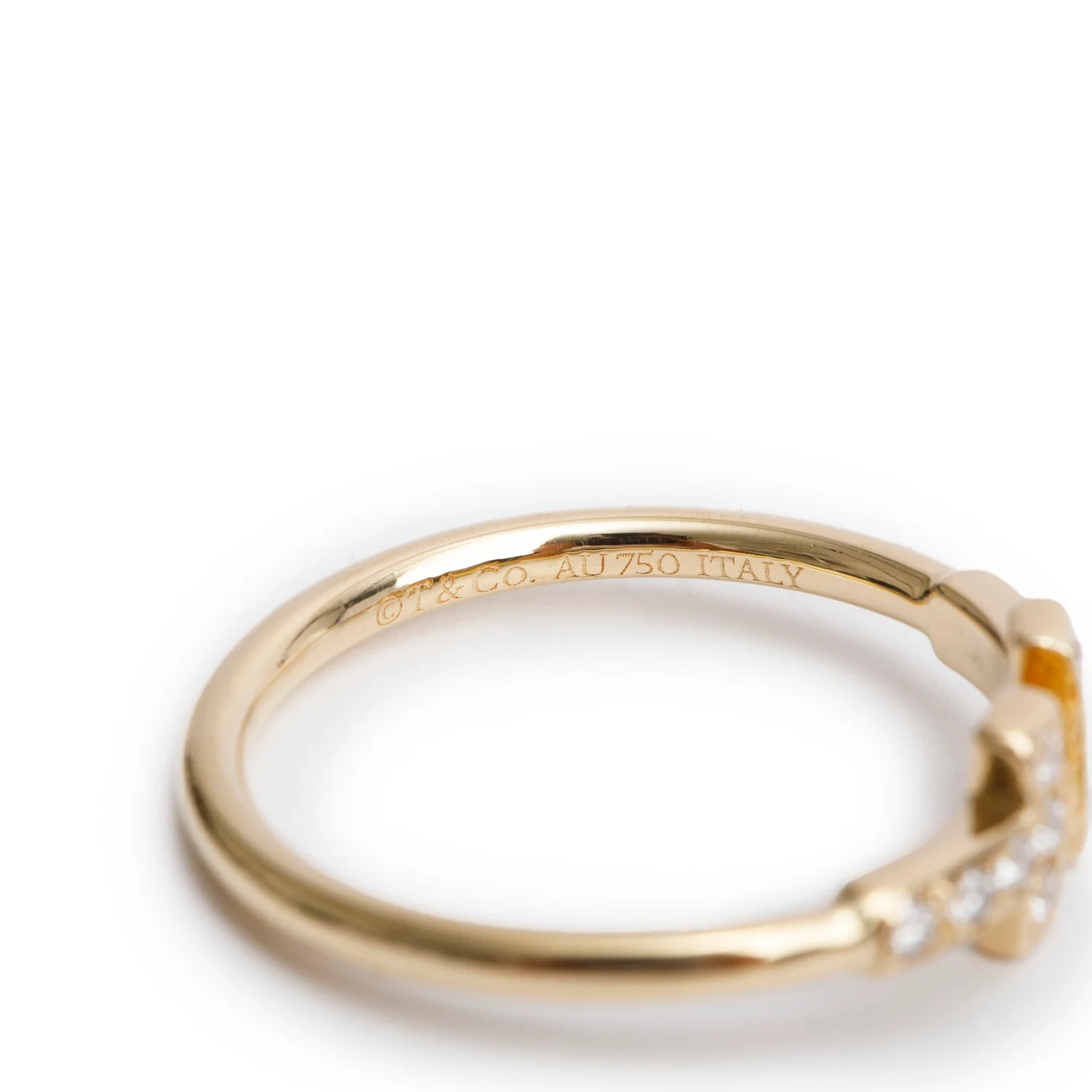 Tiffany & Co. 18k Yellow Gold T Wire Diamond Ring, Size 6.75 w/ Box - Image 4