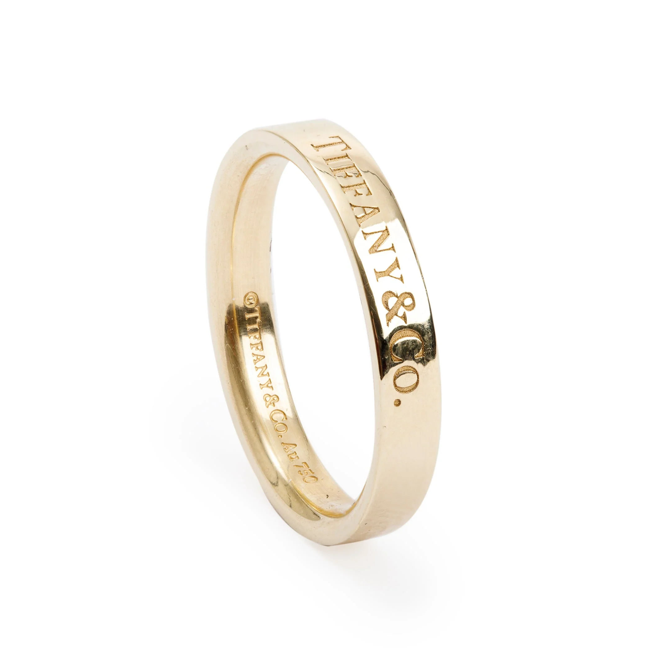 Tiffany & Co. 18k Yellow Gold 'Tiffany & Co.' 3 MM Band Ring, Size 5.75 - Image 2