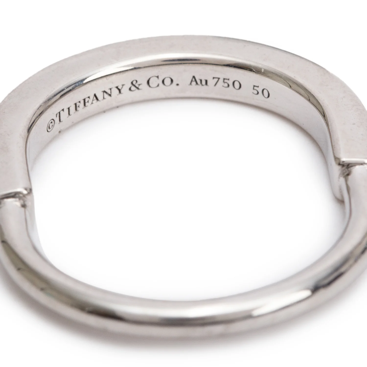 Tiffany & Co. 2025 18k White Gold Lock Ring, Size 6.5 w/ Box & Receipt - Image 3