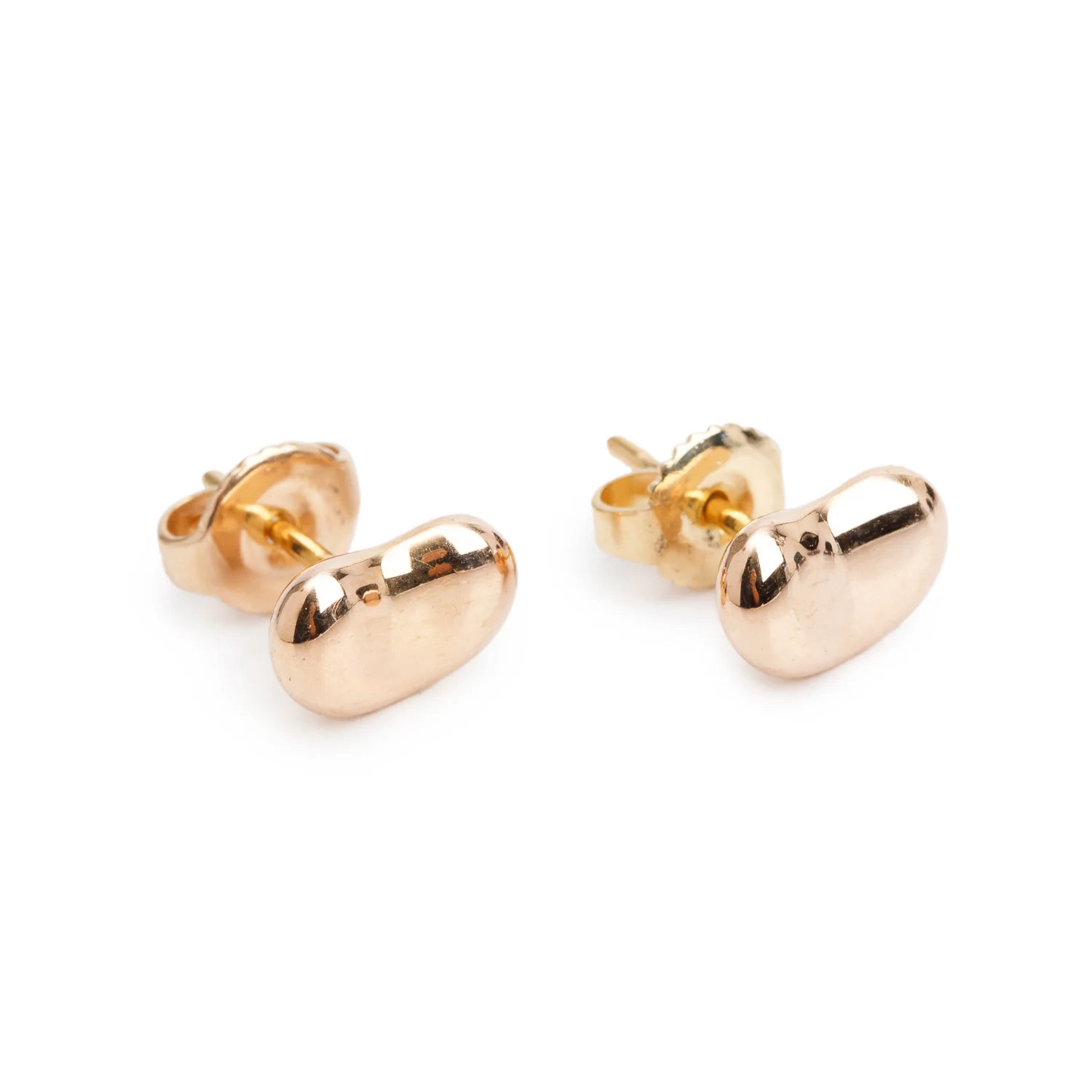 Tiffany & Co. Elsa Peretti 18k Rose Gold Bean Earrings, 9 MM w/ Box - Image 2