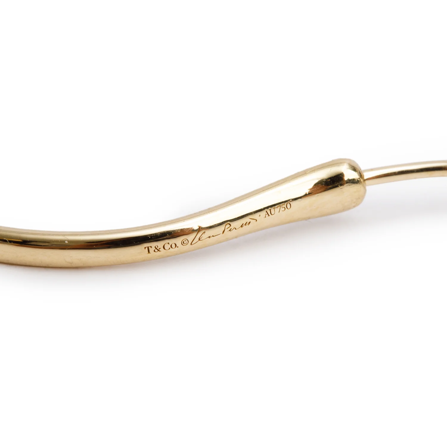 Tiffany & Co. Elsa Peretti 18k Yellow Gold Large Open Heart Hoop Earrings w/ Box - Image 5