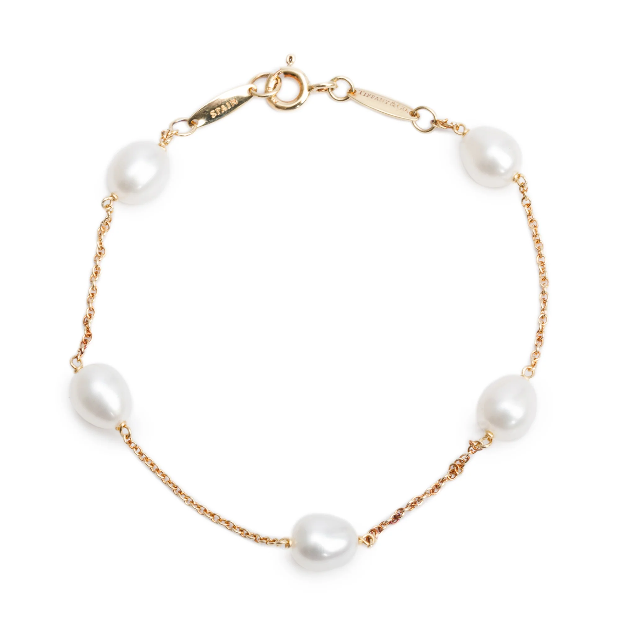 Tiffany & Co. Elsa Peretti 18k Yellow Gold Pearls by the Yard Bracelet w/ Box