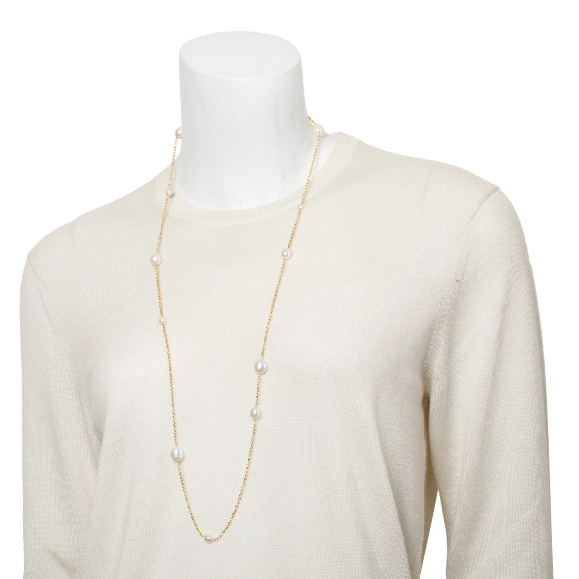 Tiffany & Co. Elsa Peretti 18k Yellow Gold Pearls by the Yard Sprinkle Necklace w/ Box - Image 2