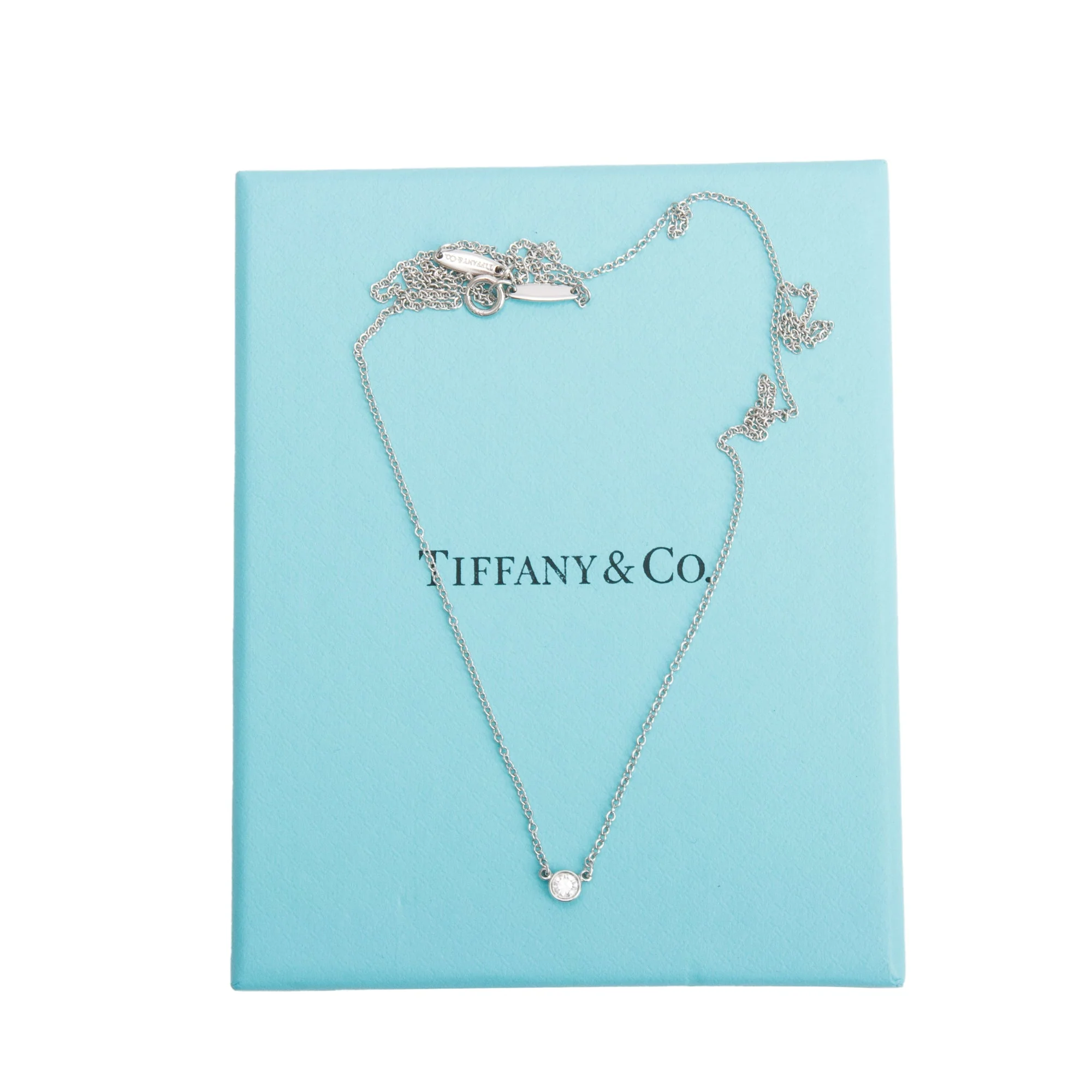 Tiffany & Co. Elsa Peretti Platinum 0.12 ct. Diamond by the Yard Necklace w/ Box - Image 3