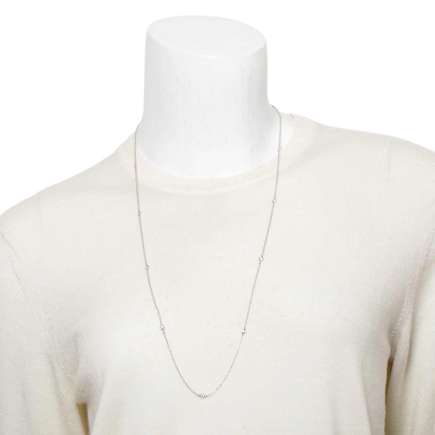 Tiffany & Co. Elsa Peretti Platinum Diamonds by the Yard Sprinkle Necklace w/ Box - Image 2