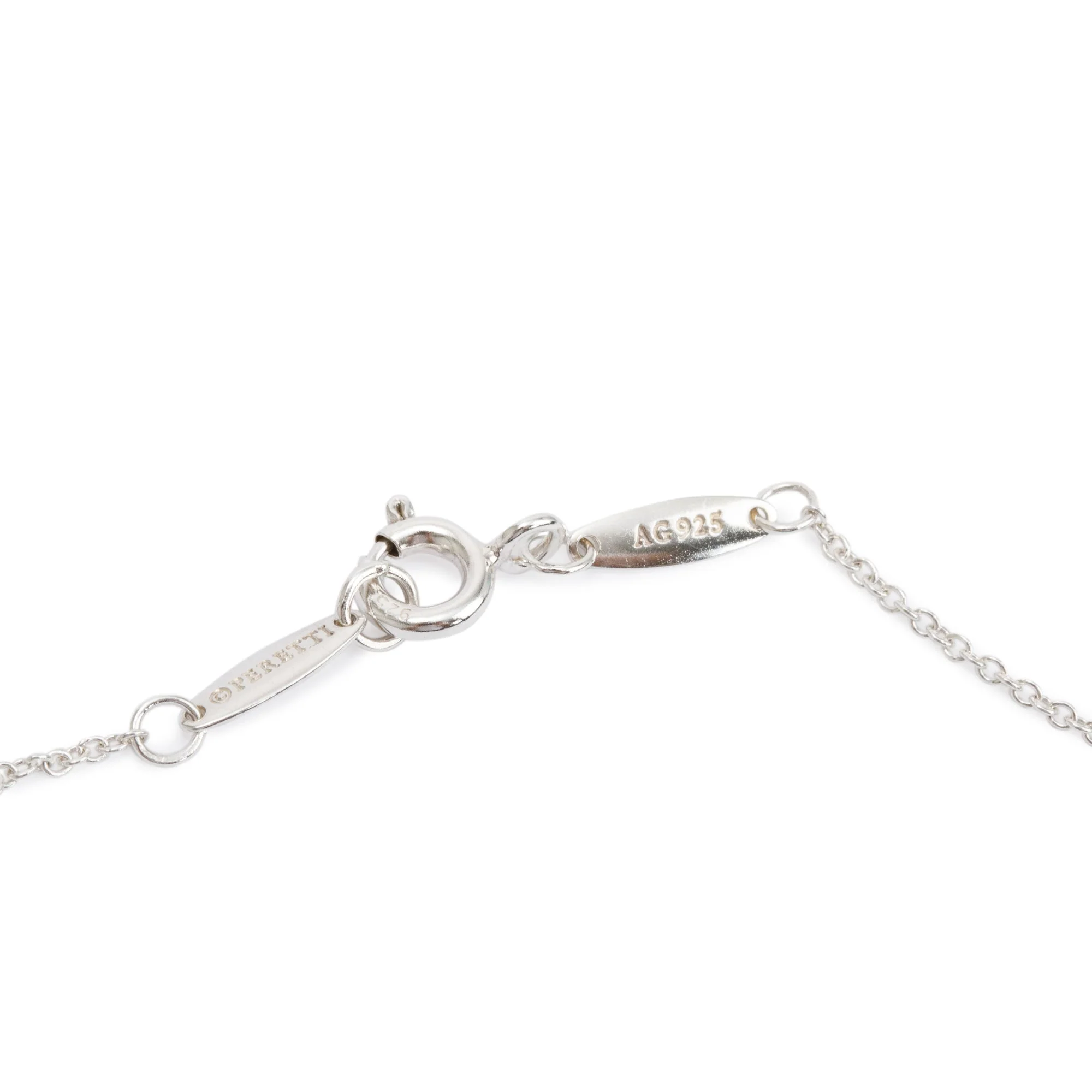 Tiffany & Co. Elsa Peretti Sterling Silver 0.05 ct. Diamonds by the Yard Pendant Necklace w/ Box - Image 5
